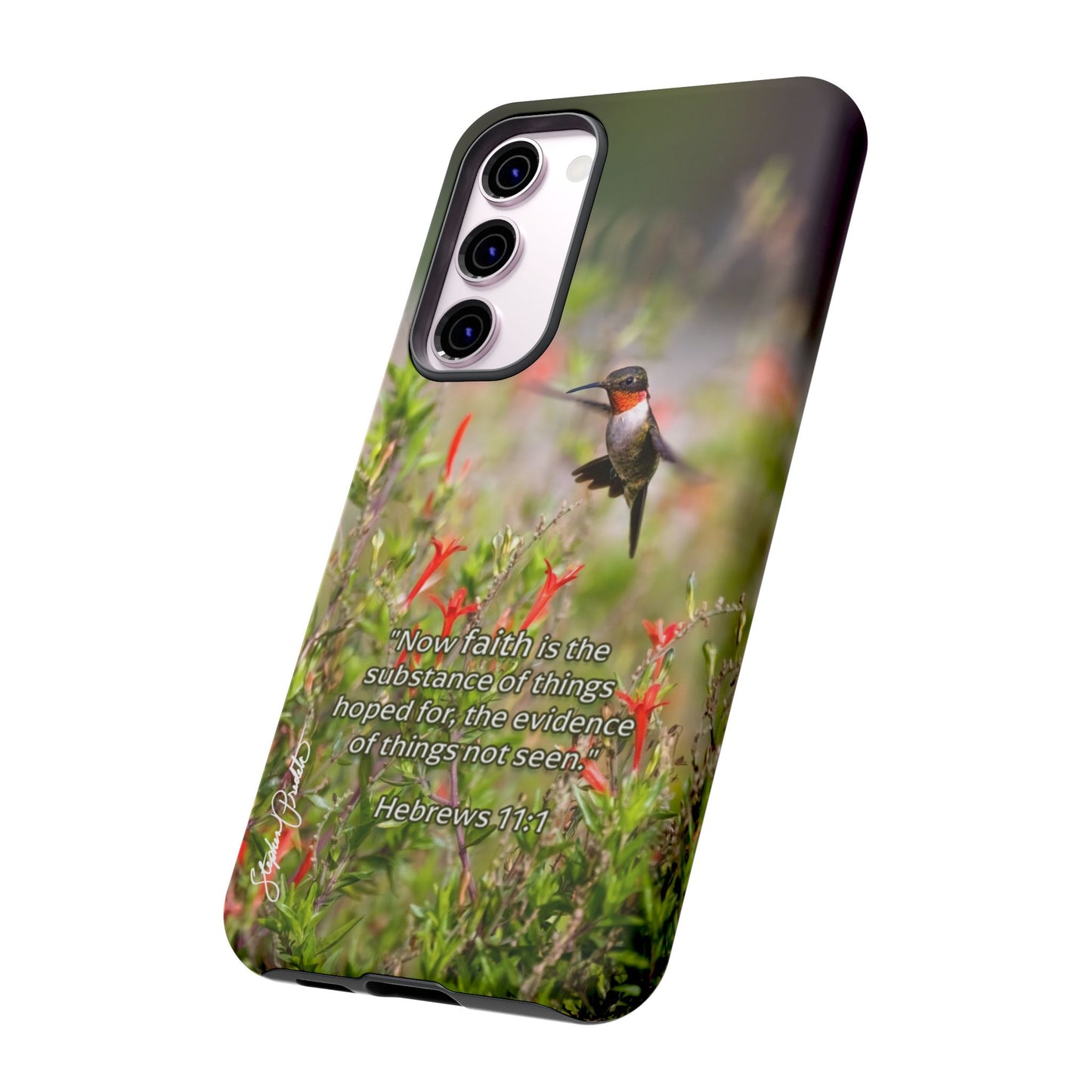 Phone Tough Case -- Heb. 11:1 -- Ruby-throated Hummingbird