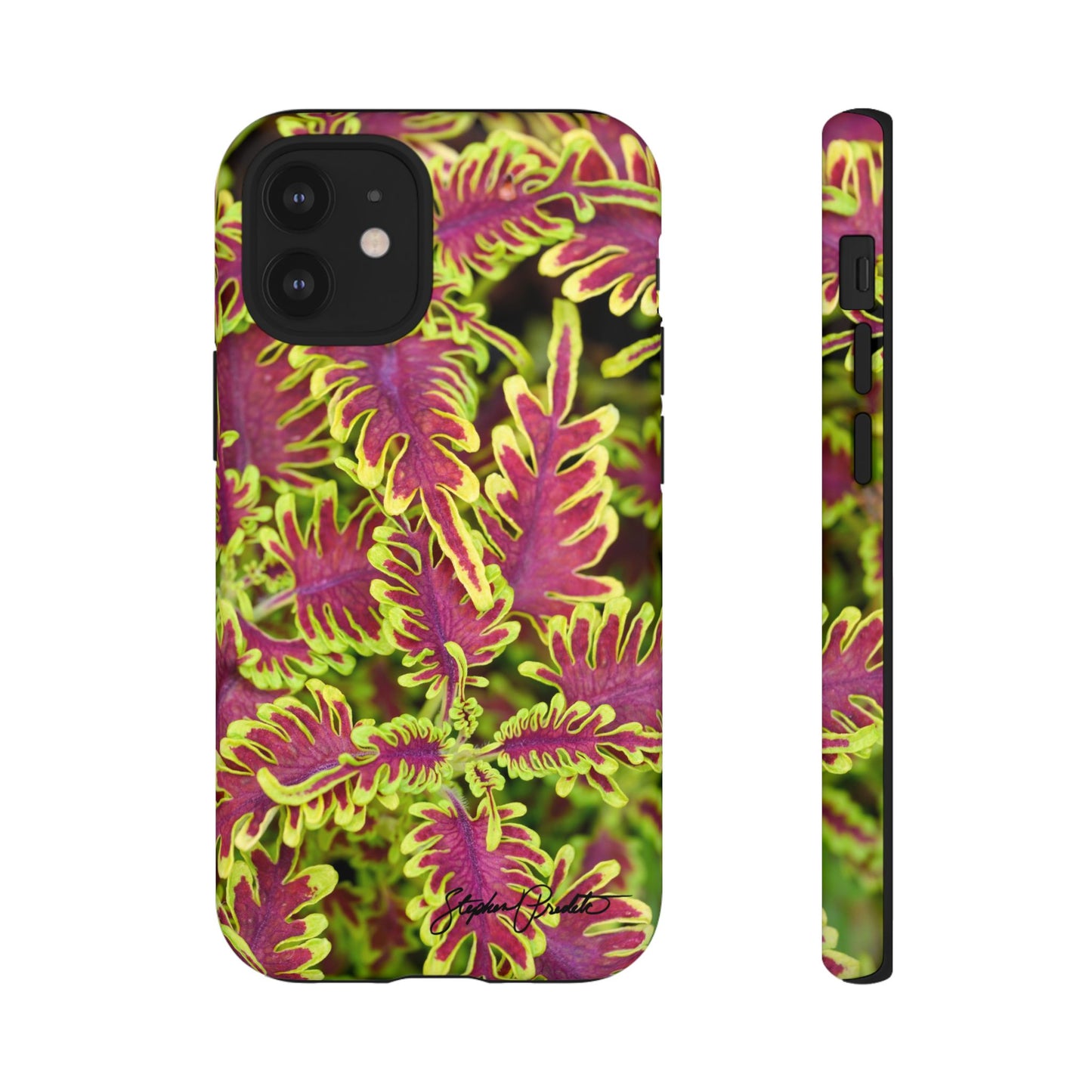 Phone Tough Case — Vibrant Variegated Botanical Design with Coleus Leaves