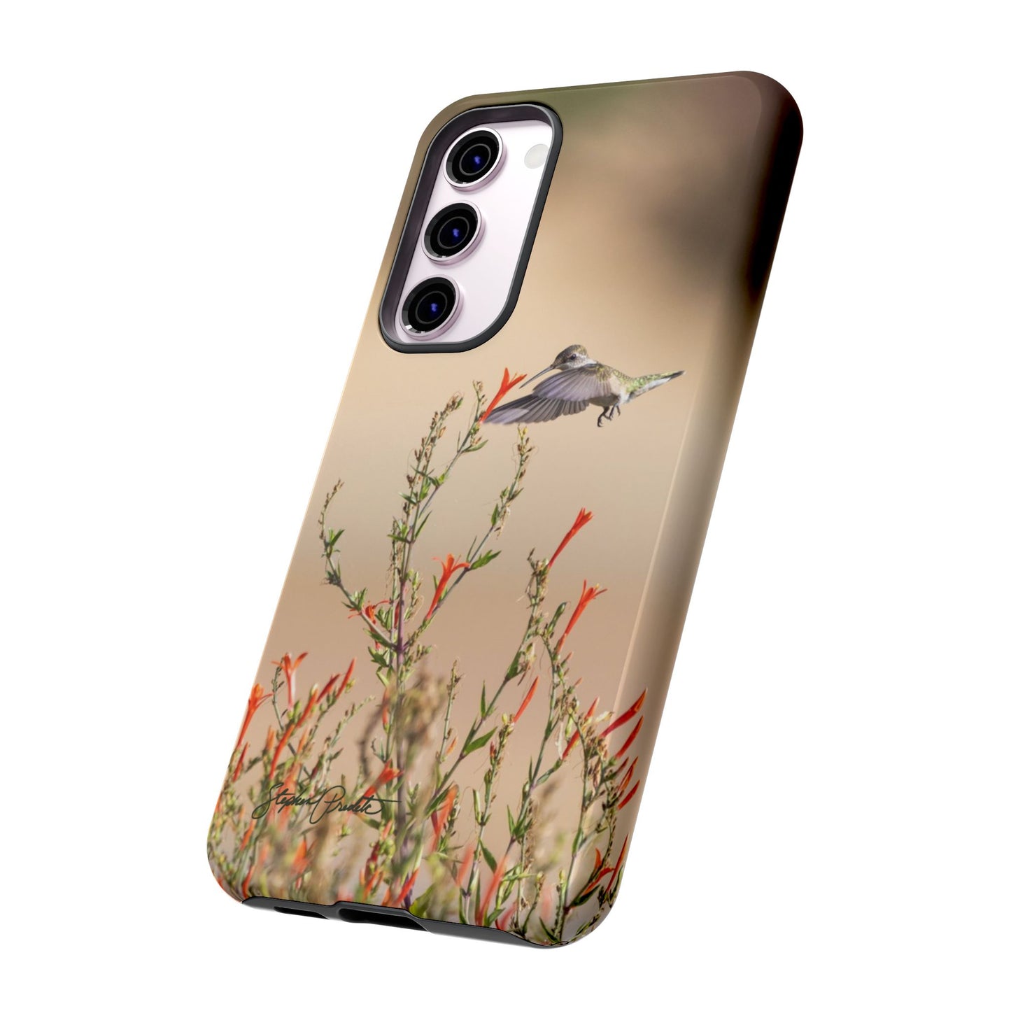 Phone Tough Case -- Hummingbird at Red Flowers