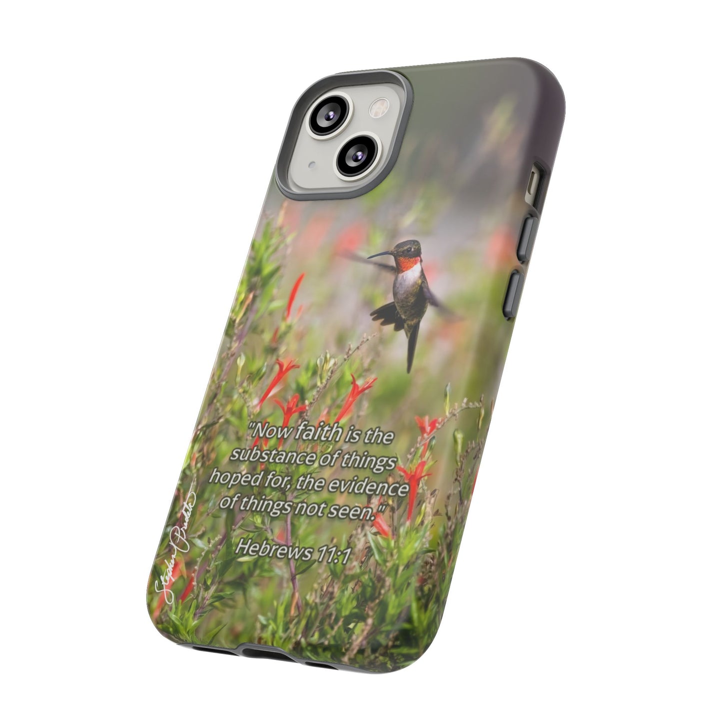 Phone Tough Case -- Heb. 11:1 -- Ruby-throated Hummingbird