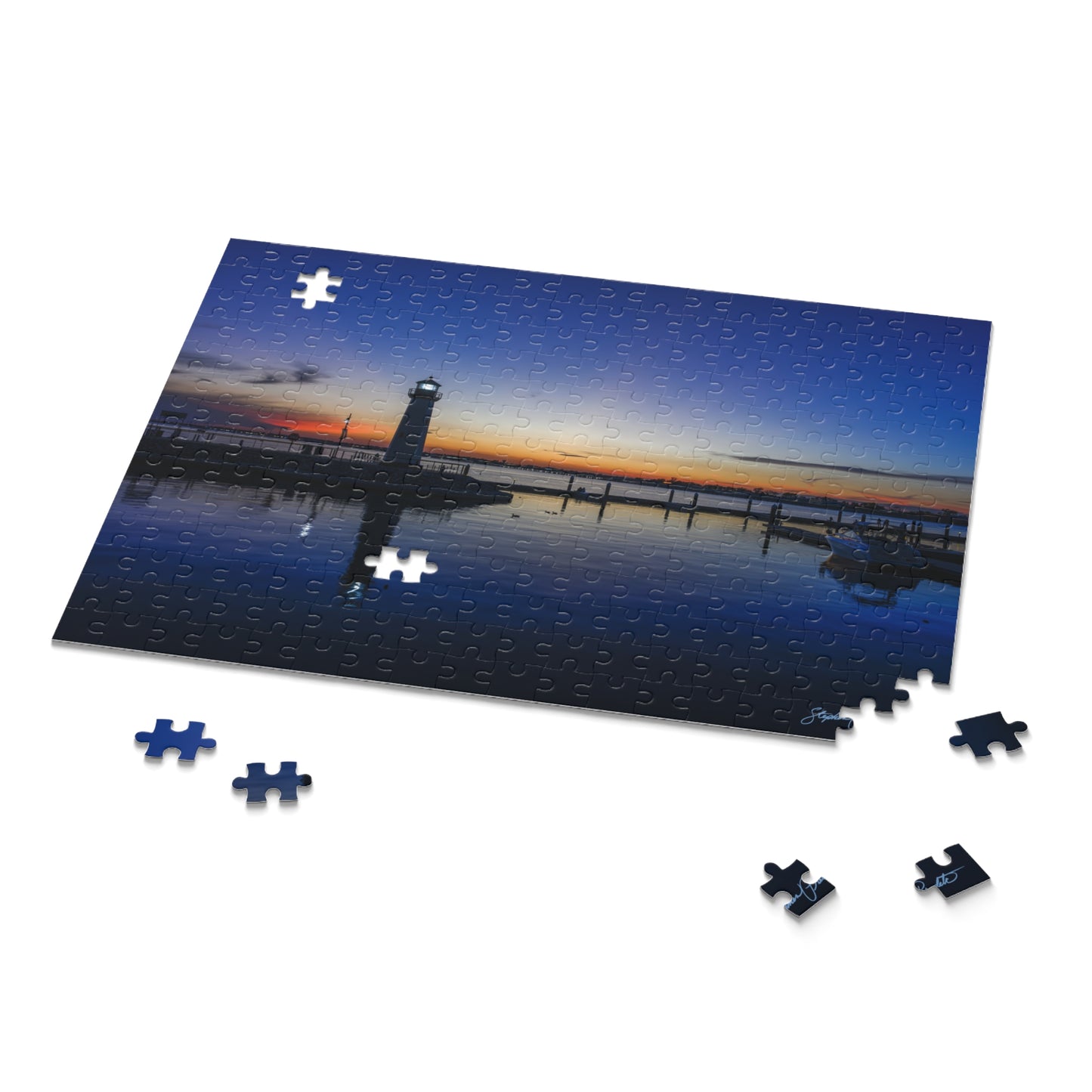 Jigsaw Puzzle -- Sunset  at the Harbor Lighthouse — 120/252/500-Piece