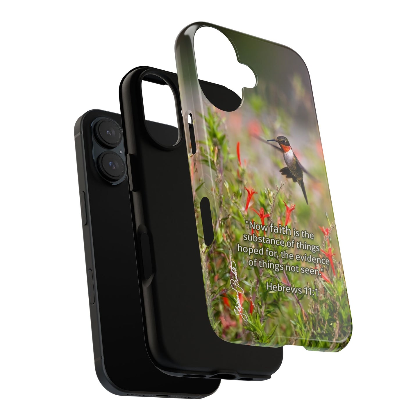 Phone Tough Case -- Heb. 11:1 -- Ruby-throated Hummingbird
