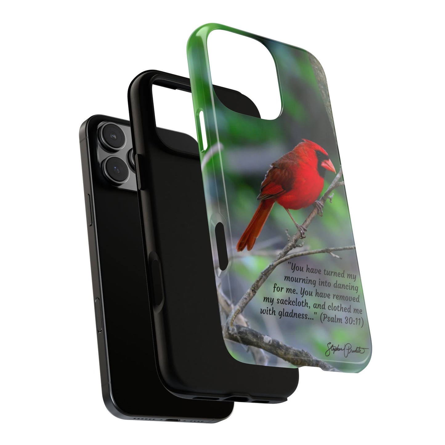 Phone Tough Case - Northern Cardinal 2 with Verse Psalm 30:11