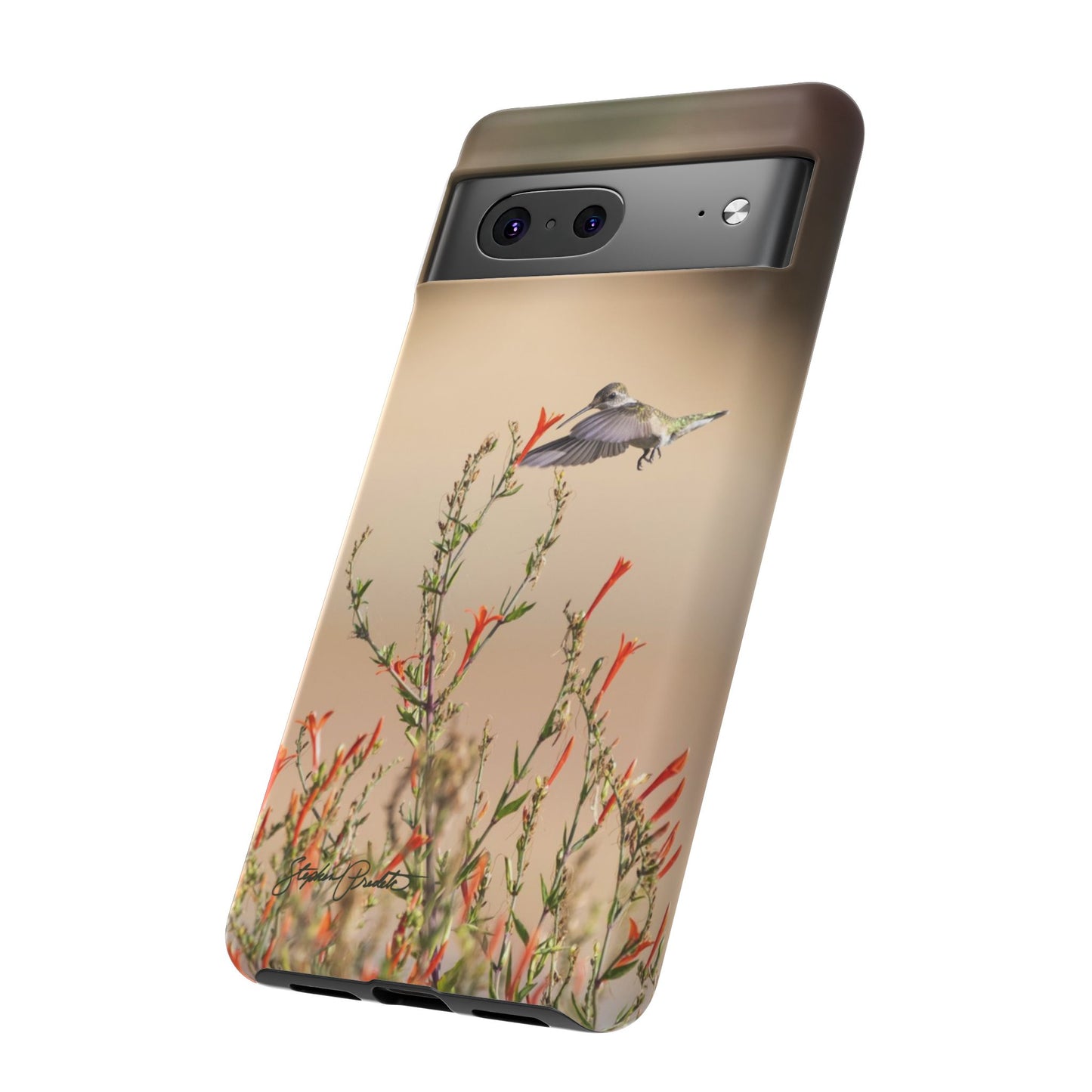 Phone Tough Case -- Hummingbird at Red Flowers