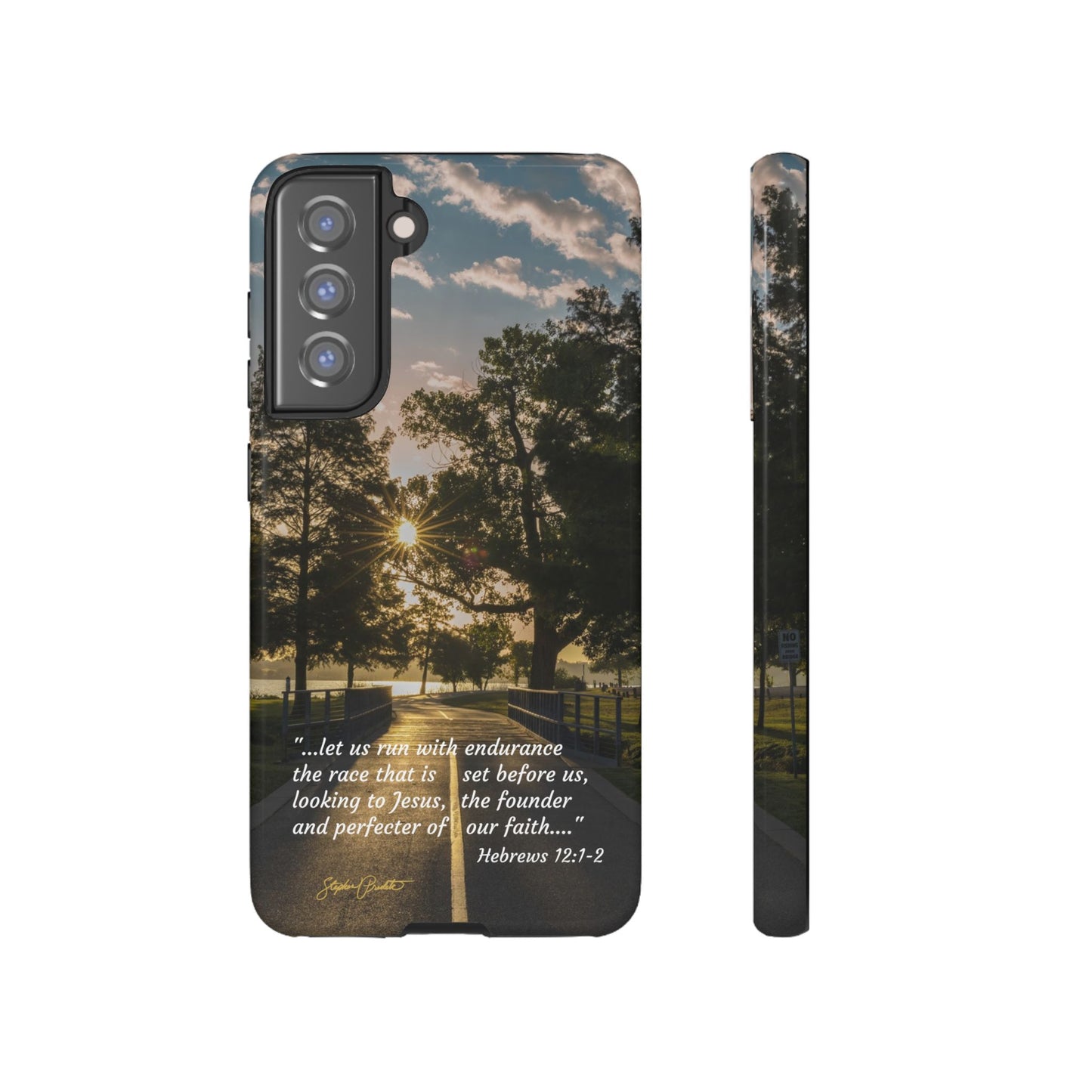 Phone Tough Case -- Heb. 12:1-2 -- Sunrise on the Running Path at White Rock Lake