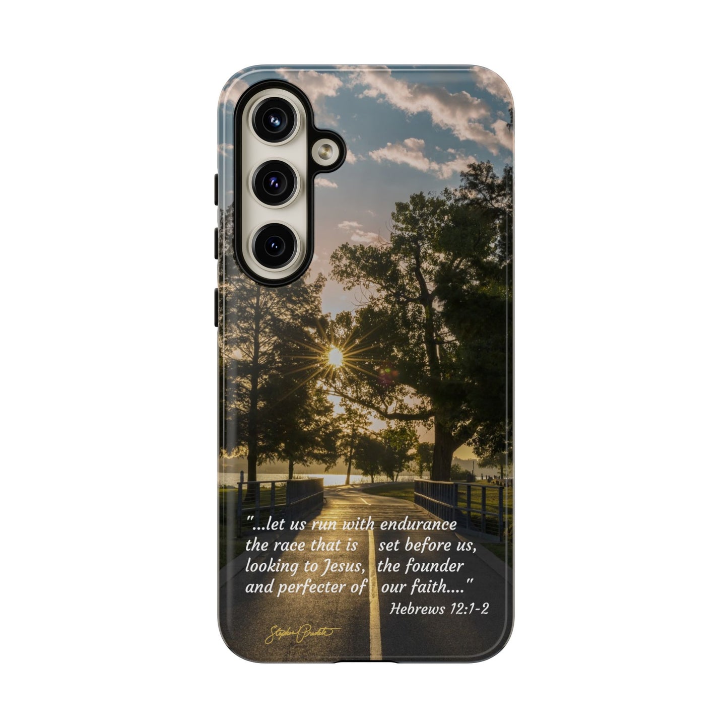 Phone Tough Case -- Heb. 12:1-2 -- Sunrise on the Running Path at White Rock Lake