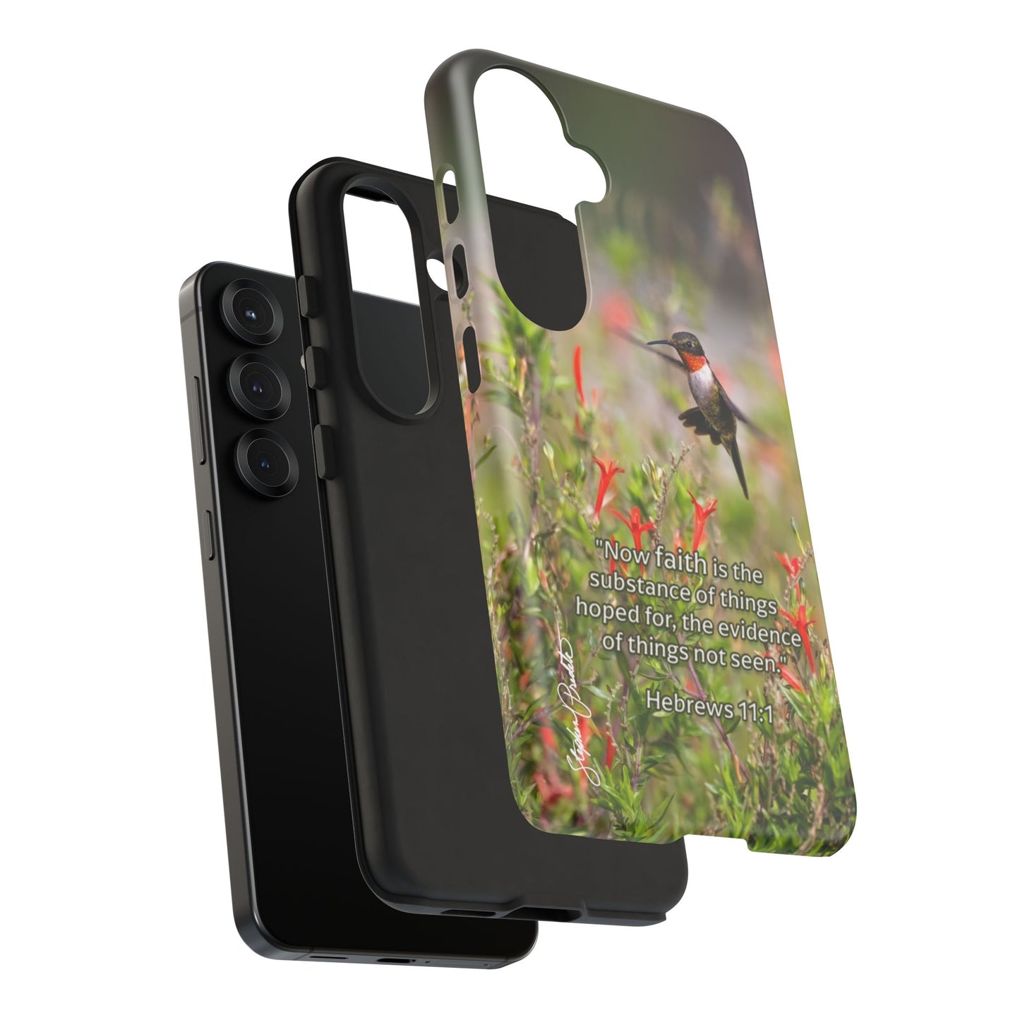 Phone Tough Case -- Heb. 11:1 -- Ruby-throated Hummingbird