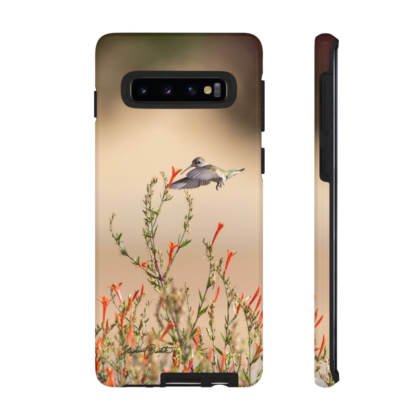 Phone Tough Case -- Hummingbird at Red Flowers