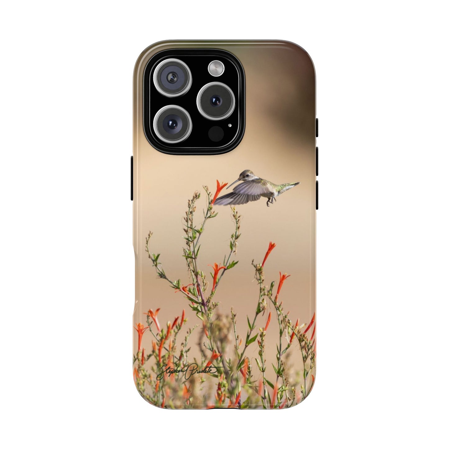 Phone Tough Case -- Hummingbird at Red Flowers
