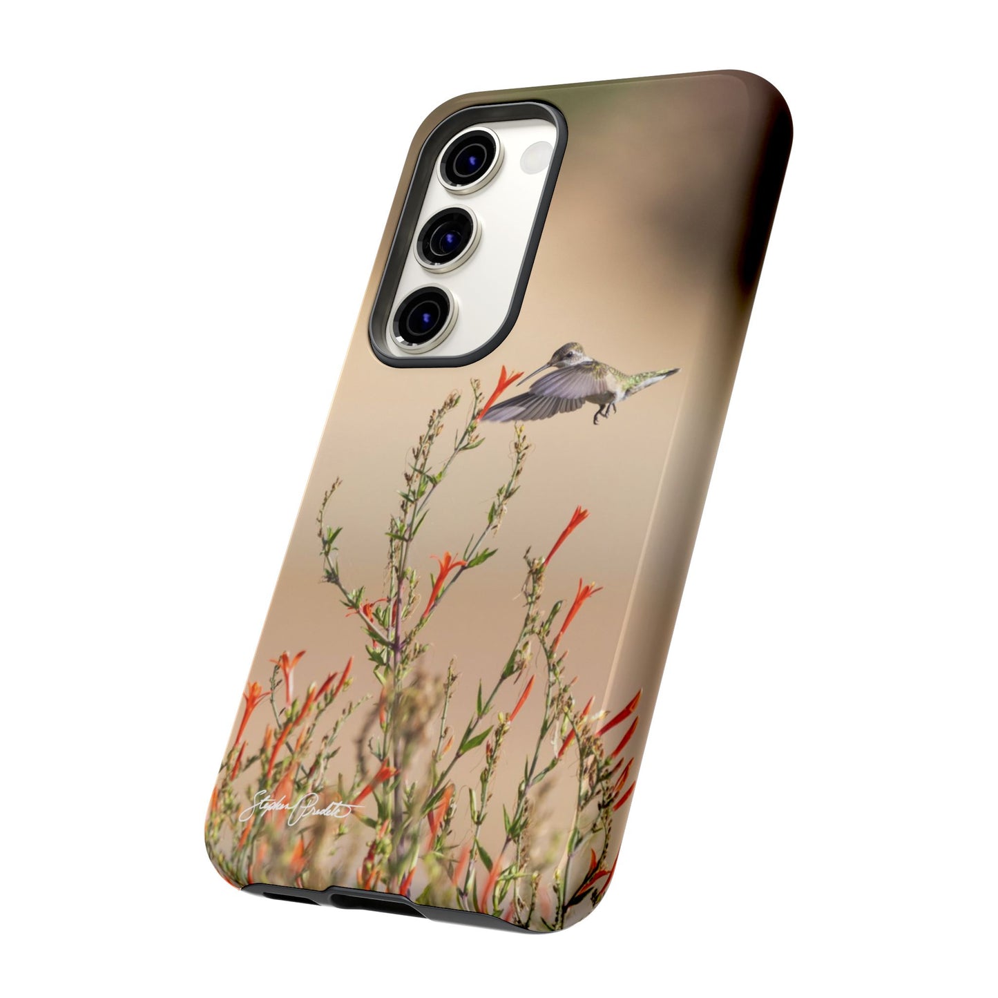 Phone Tough Case -- Hummingbird at Red Flowers