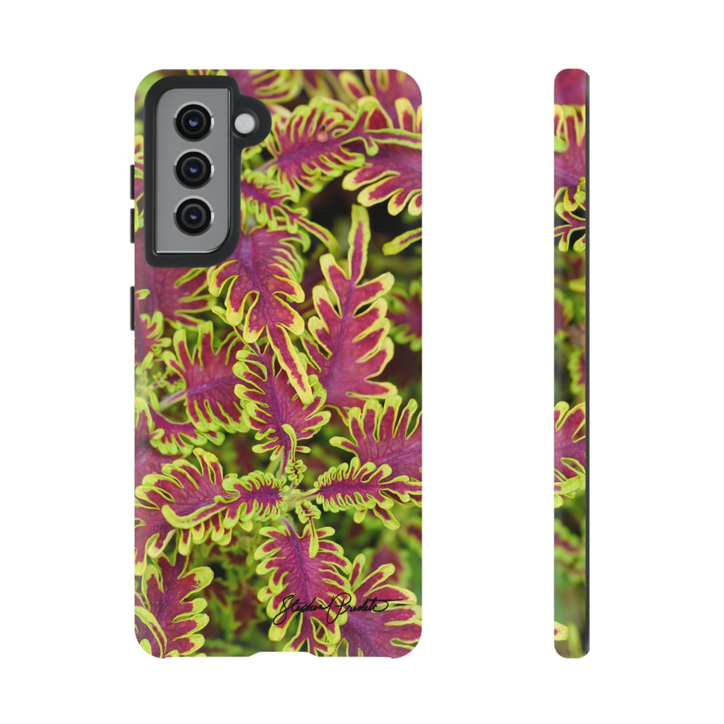 Phone Tough Case — Vibrant Variegated Botanical Design with Coleus Leaves