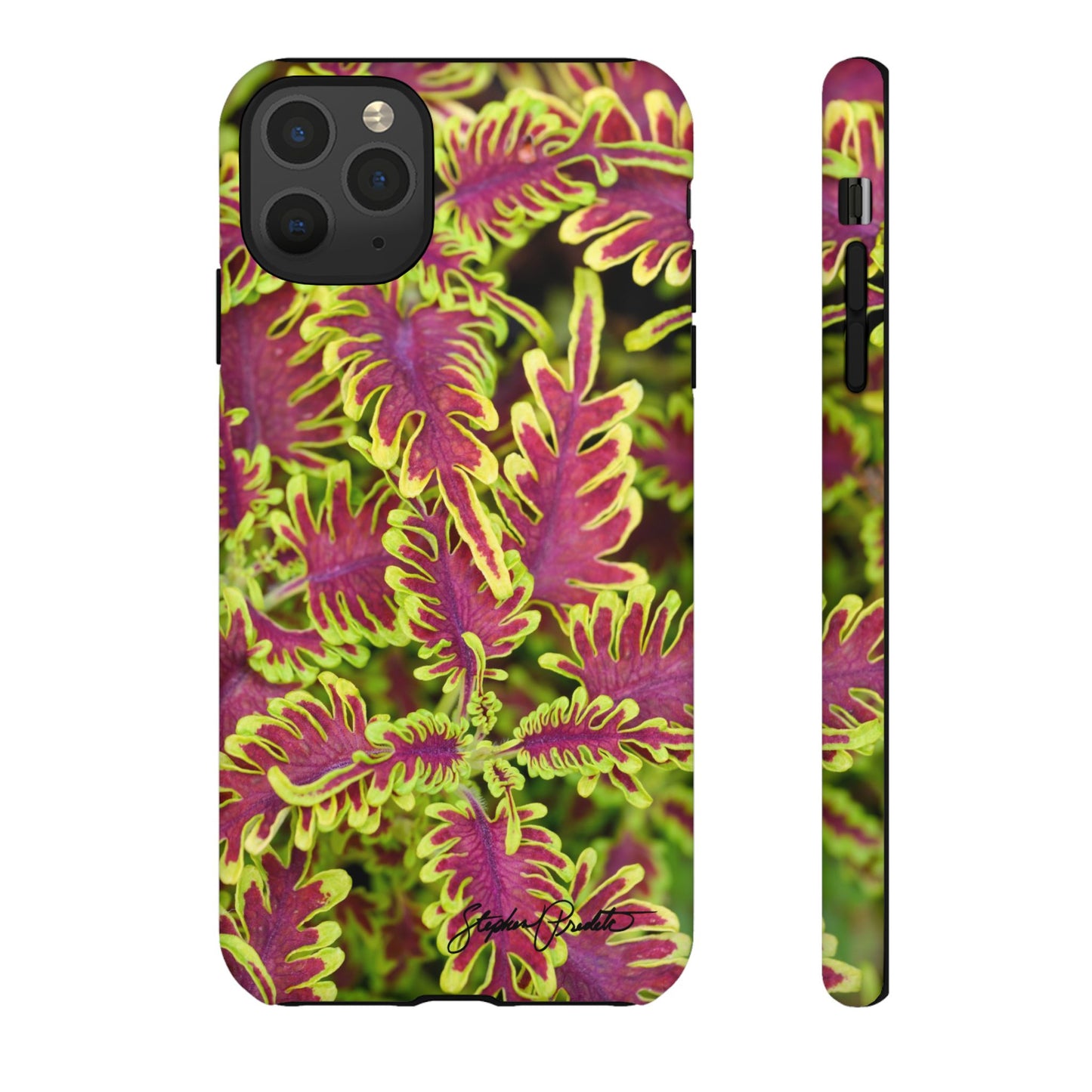 Phone Tough Case — Vibrant Variegated Botanical Design with Coleus Leaves