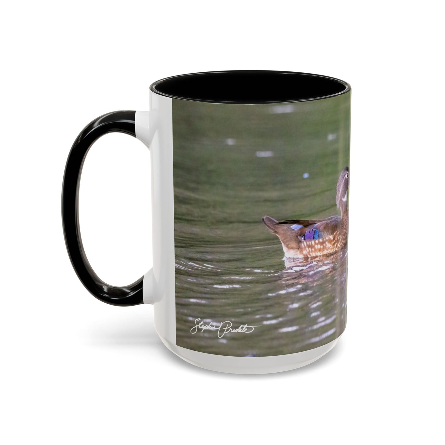 Accent Coffee Mug (11oz, 15oz) -- Wood Ducks Kissing