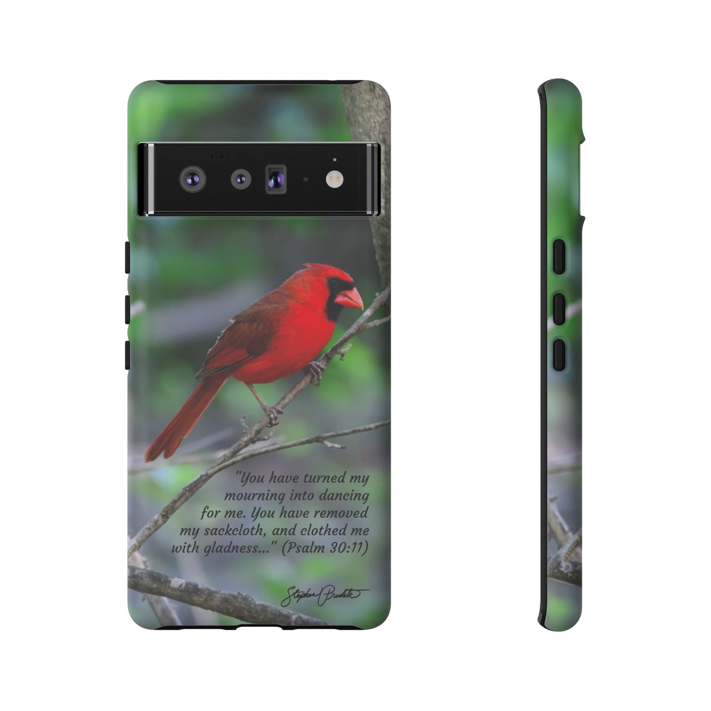 Phone Tough Case - Northern Cardinal 2 with Verse Psalm 30:11