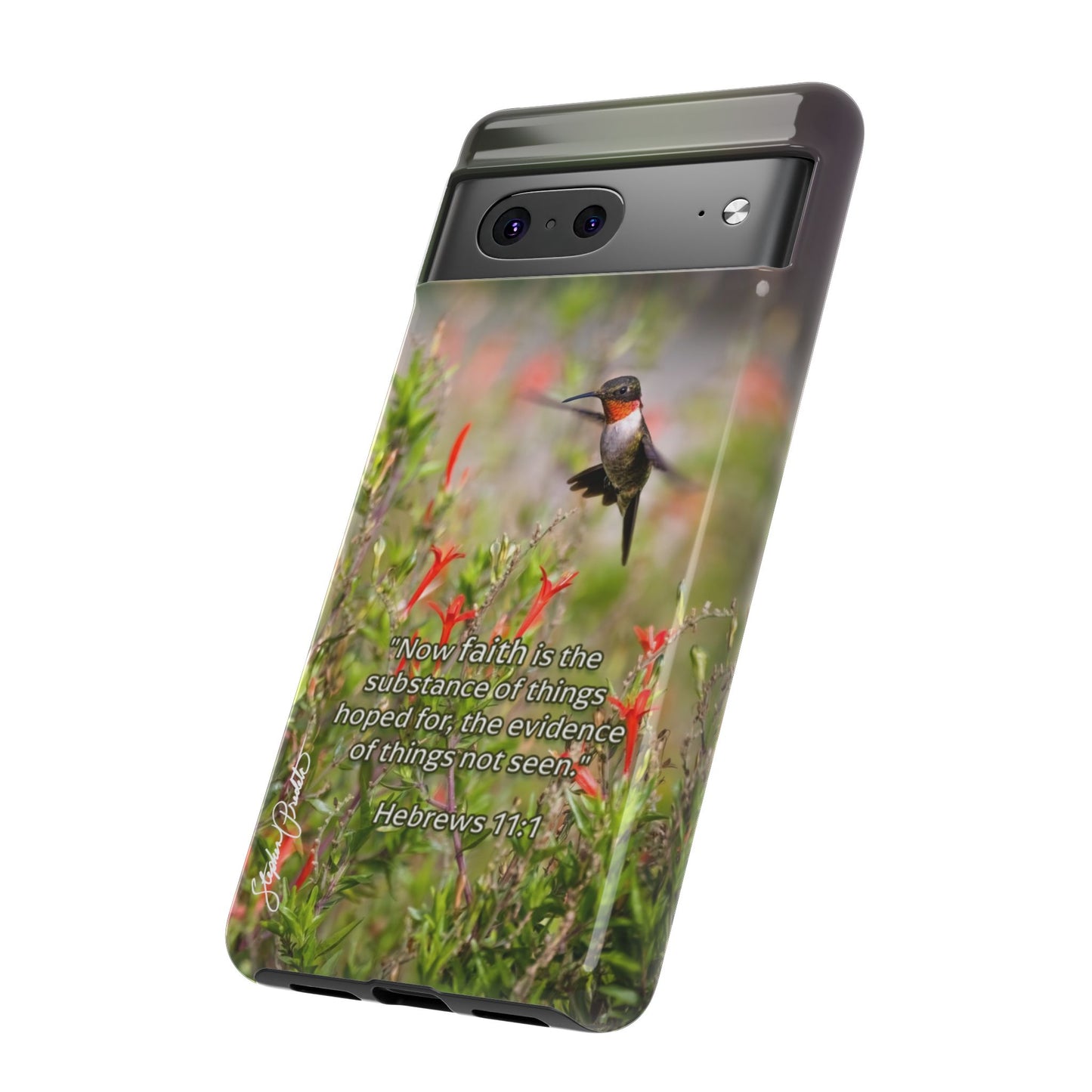 Phone Tough Case -- Heb. 11:1 -- Ruby-throated Hummingbird