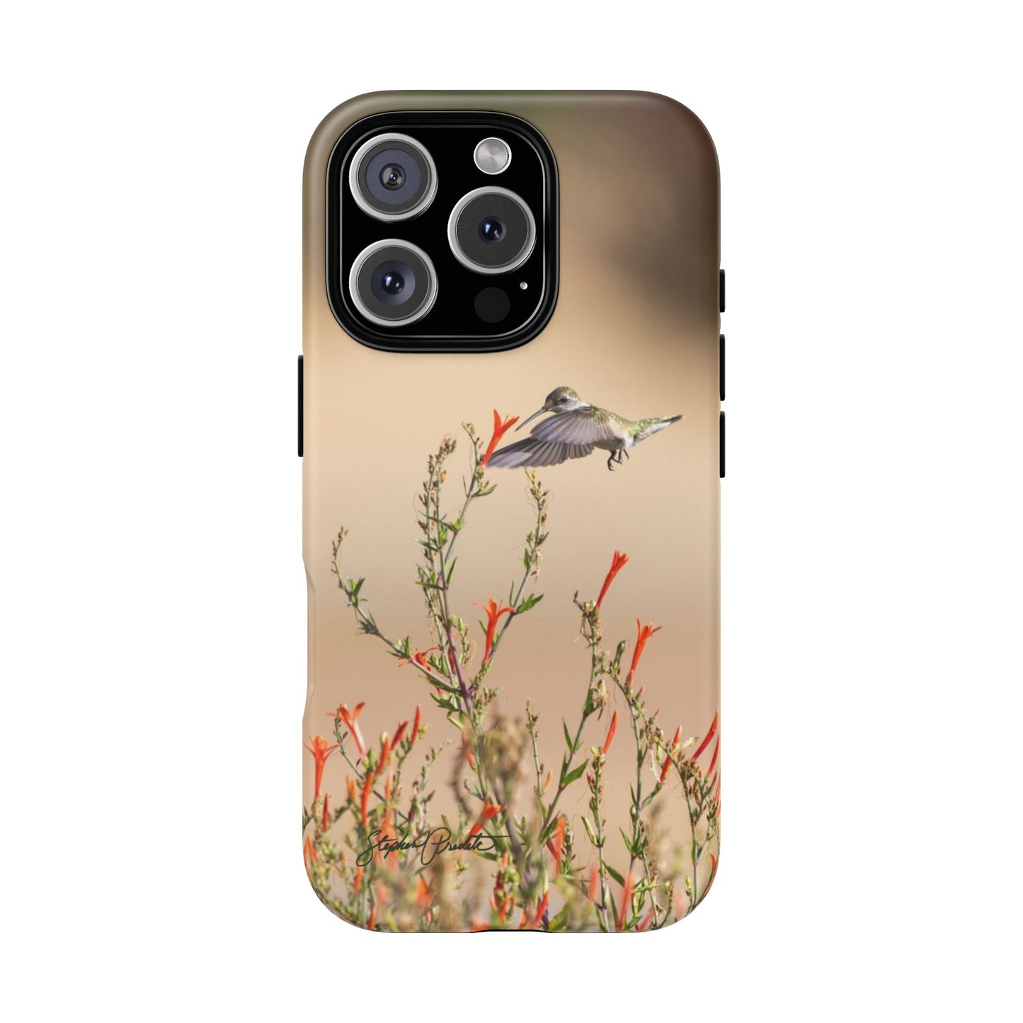 Phone Tough Case -- Hummingbird at Red Flowers