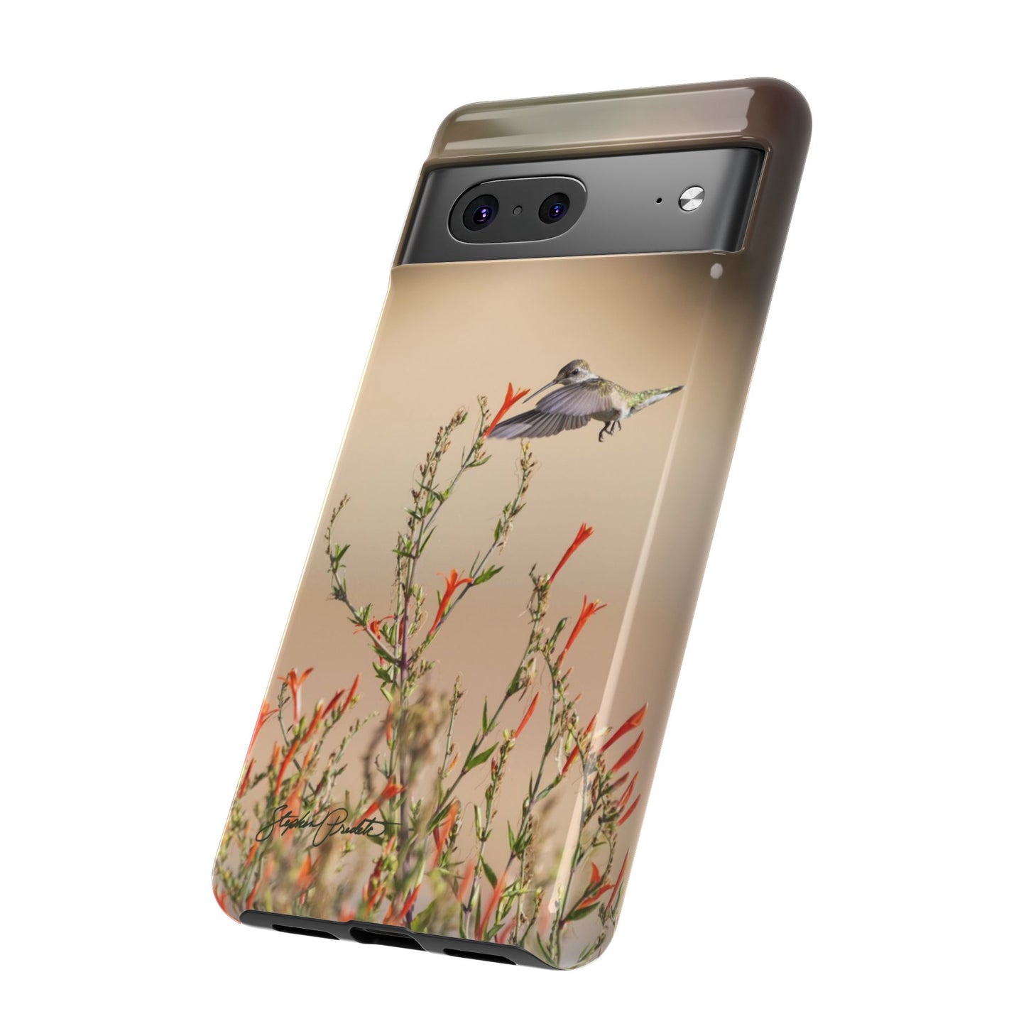Phone Tough Case -- Hummingbird at Red Flowers