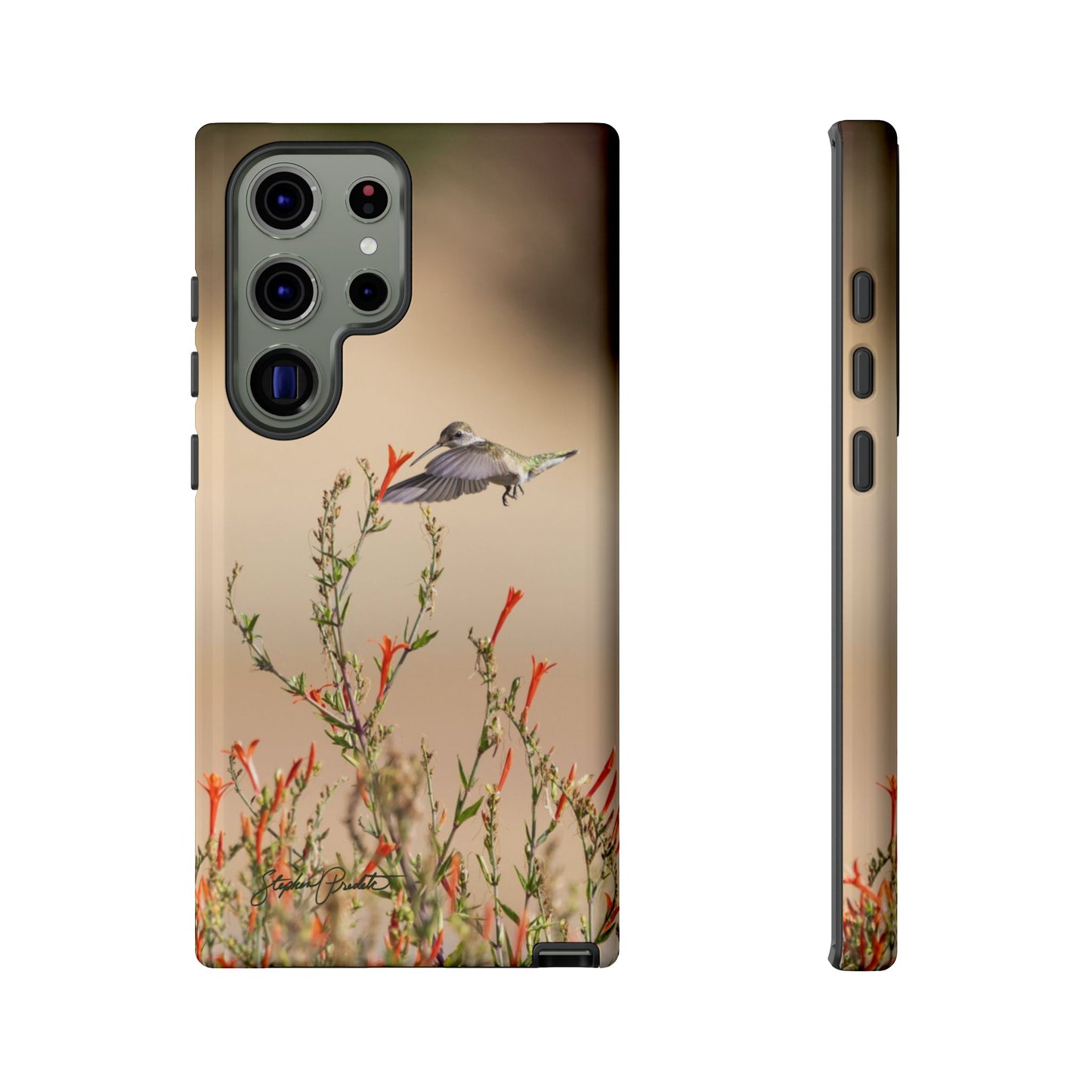 Phone Tough Case -- Hummingbird at Red Flowers