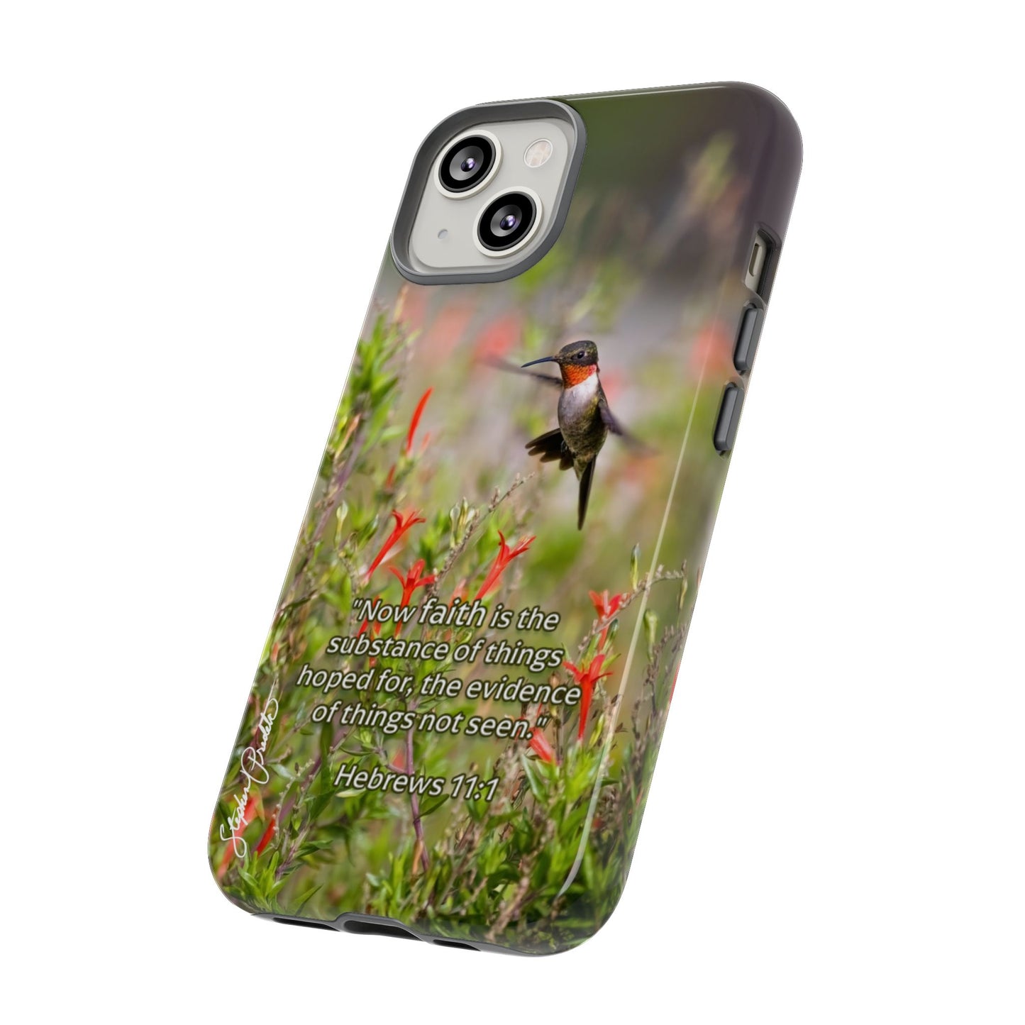 Phone Tough Case -- Heb. 11:1 -- Ruby-throated Hummingbird