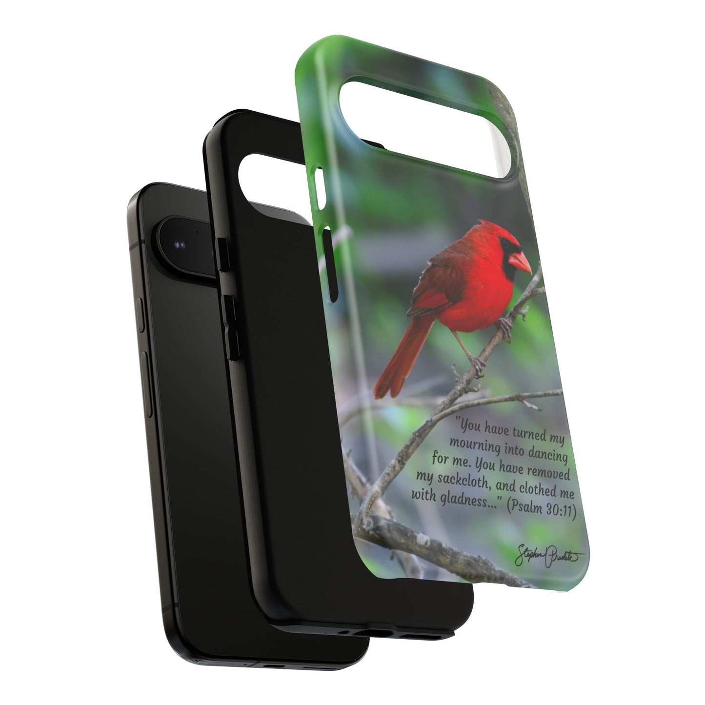 Phone Tough Case - Northern Cardinal 2 with Verse Psalm 30:11
