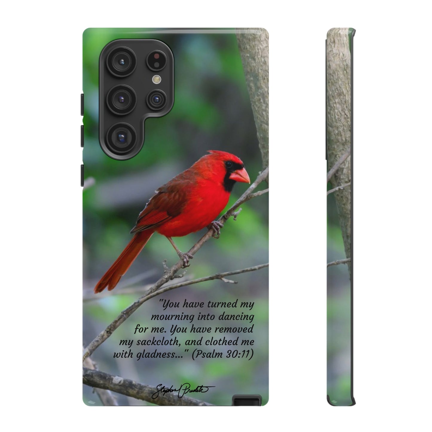 Phone Tough Case - Northern Cardinal 2 with Verse Psalm 30:11
