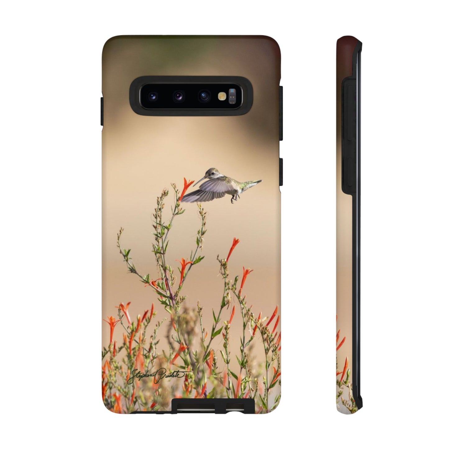 Phone Tough Case -- Hummingbird at Red Flowers