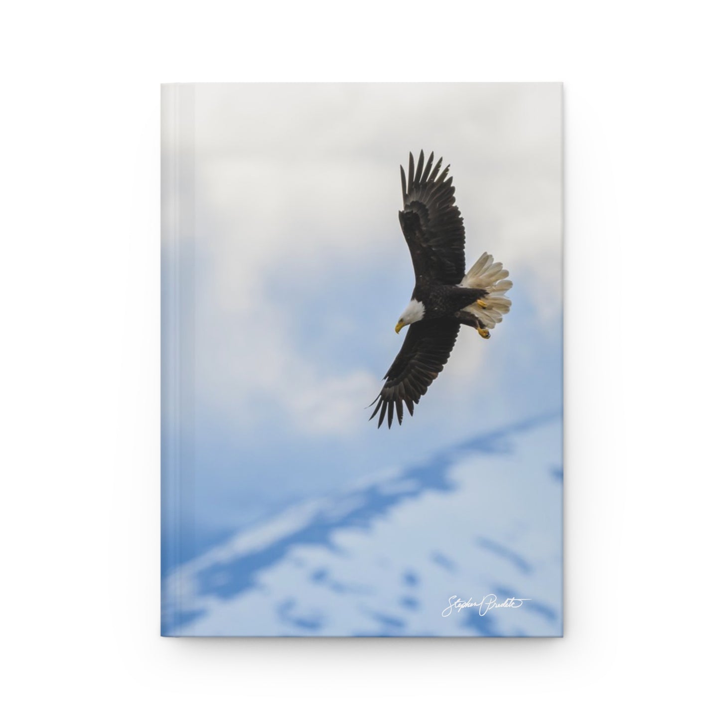 Hardcover Journal (Matte Finish) – Bald Eagle Soaring Over Mountains with Isaiah 40:31