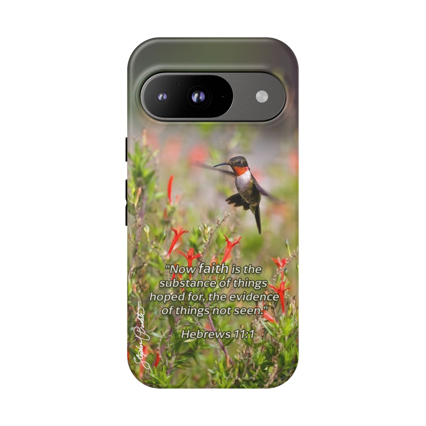 Phone Tough Case -- Heb. 11:1 -- Ruby-throated Hummingbird