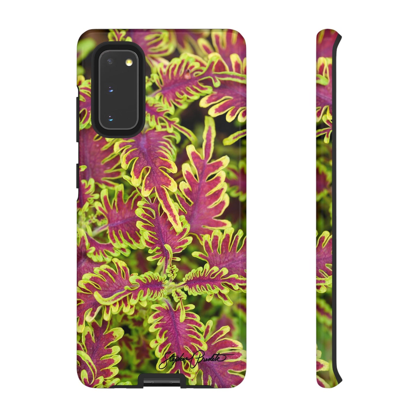 Phone Tough Case — Vibrant Variegated Botanical Design with Coleus Leaves