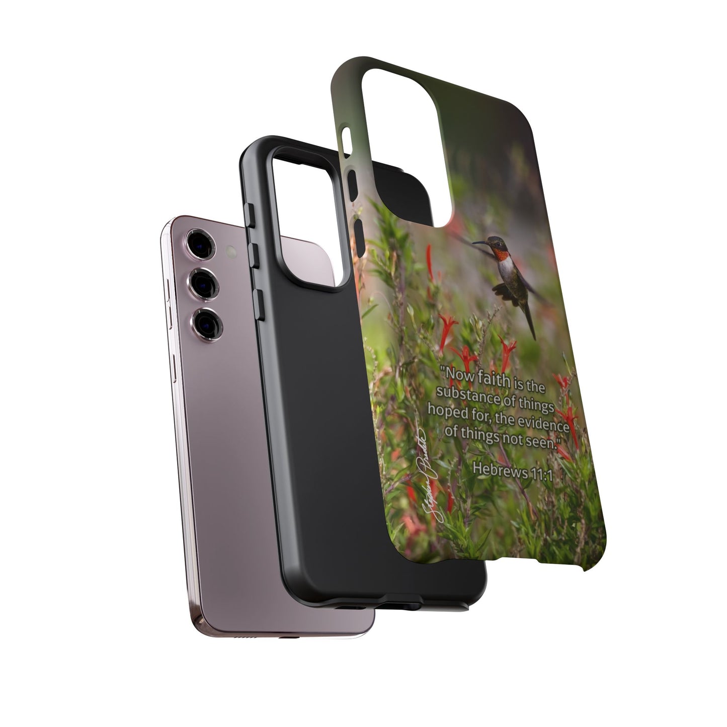 Phone Tough Case -- Heb. 11:1 -- Ruby-throated Hummingbird