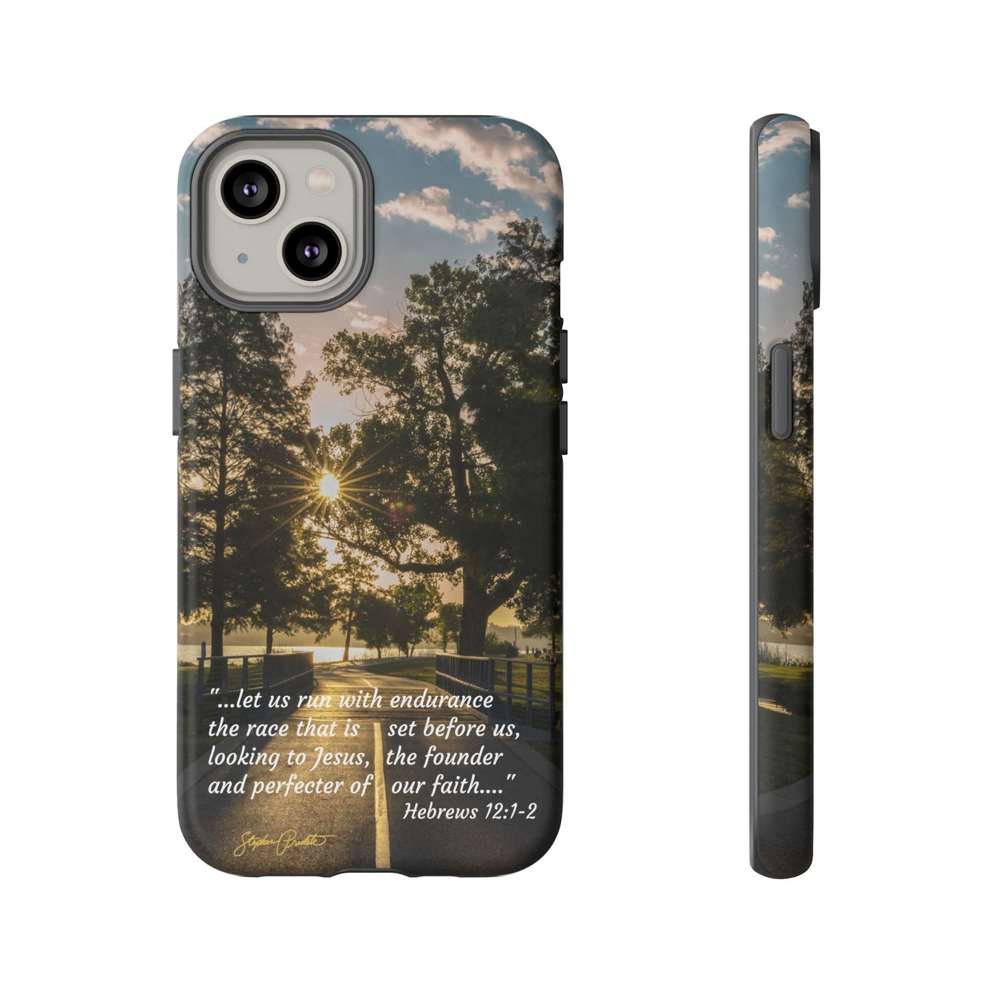 Phone Tough Case -- Heb. 12:1-2 -- Sunrise on the Running Path at White Rock Lake