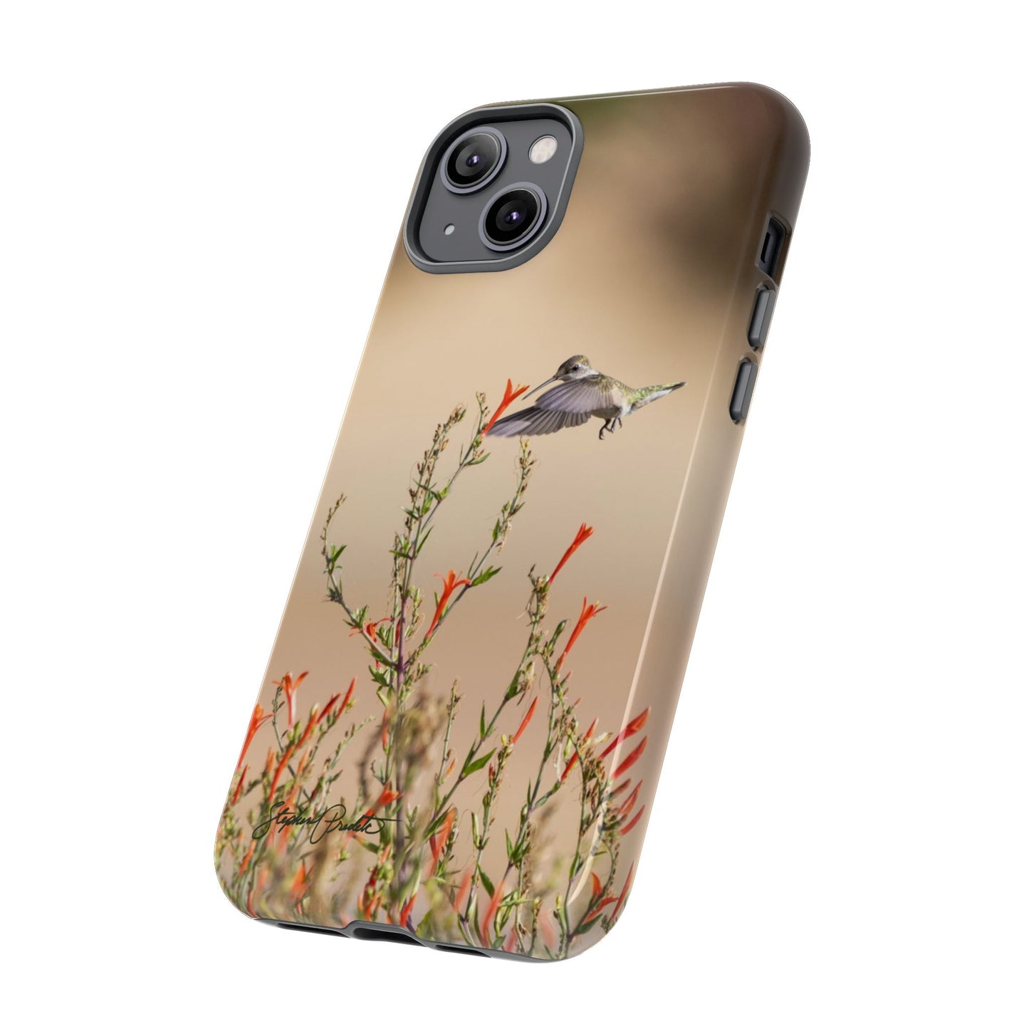 Phone Tough Case -- Hummingbird at Red Flowers