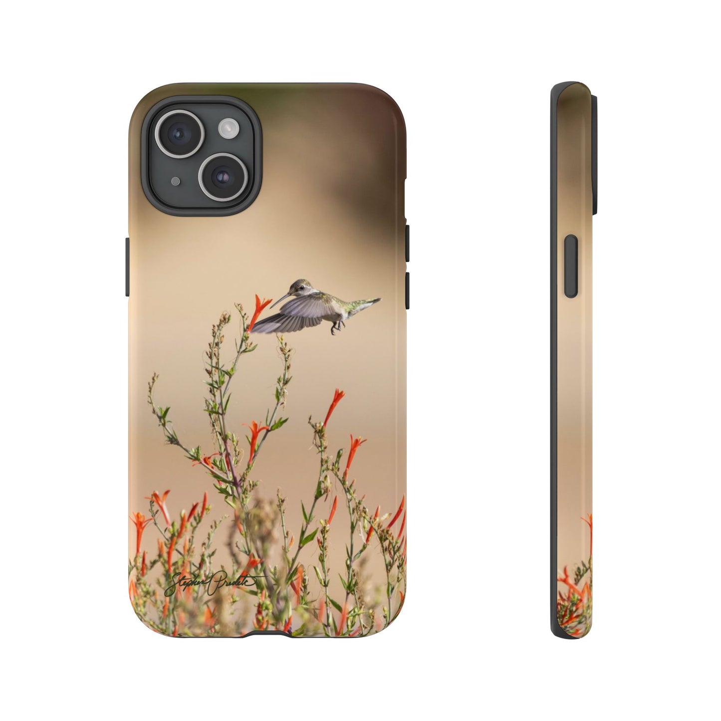 Phone Tough Case -- Hummingbird at Red Flowers