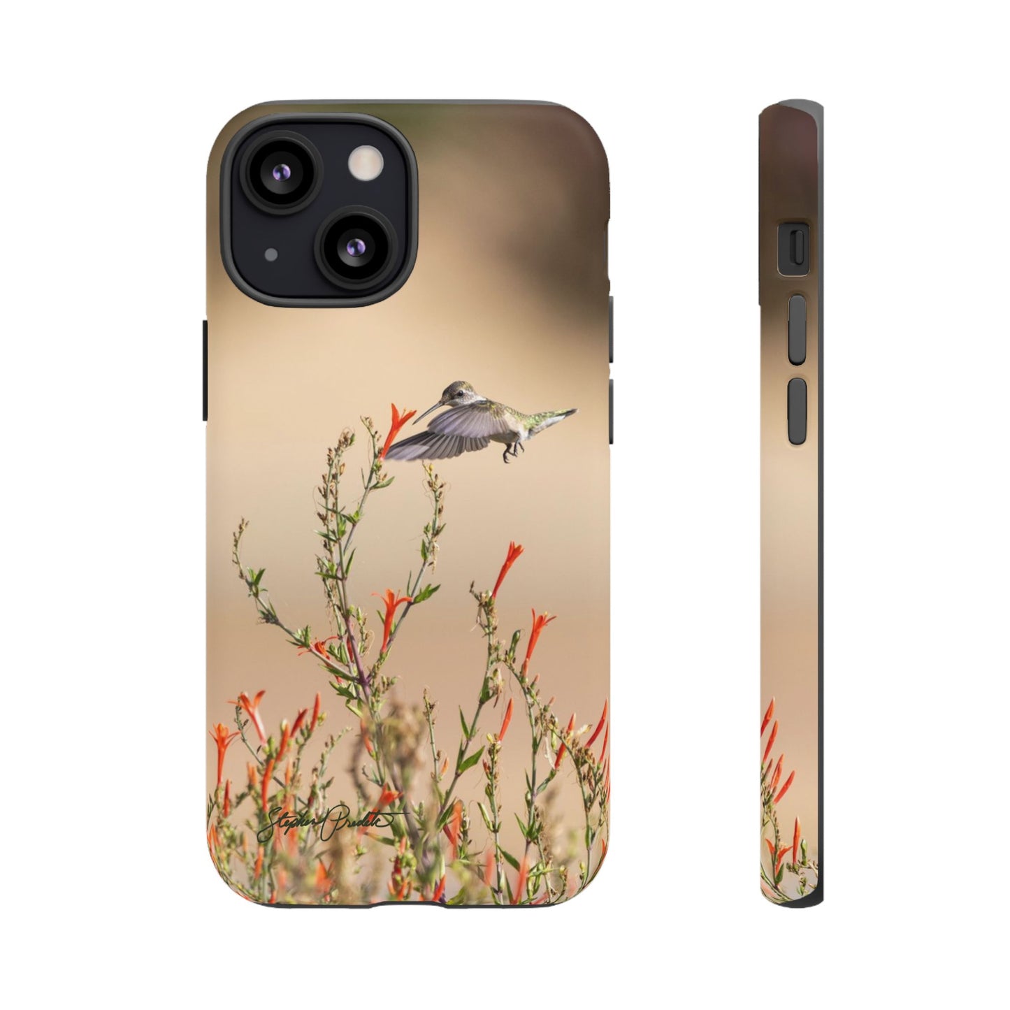 Phone Tough Case -- Hummingbird at Red Flowers