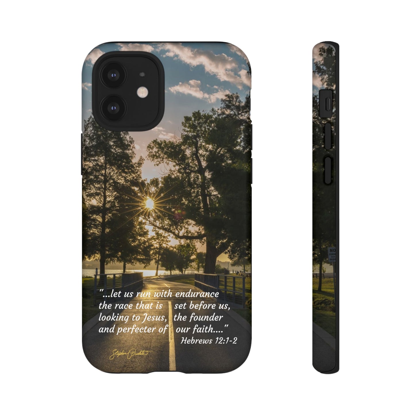 Phone Tough Case -- Heb. 12:1-2 -- Sunrise on the Running Path at White Rock Lake