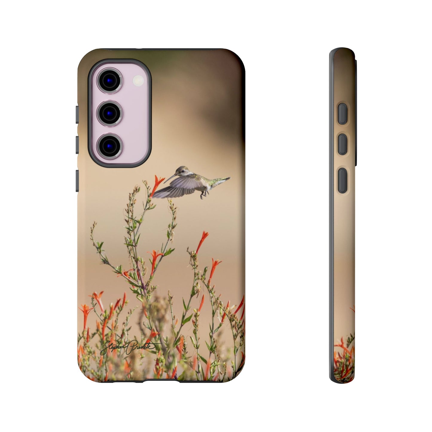 Phone Tough Case -- Hummingbird at Red Flowers