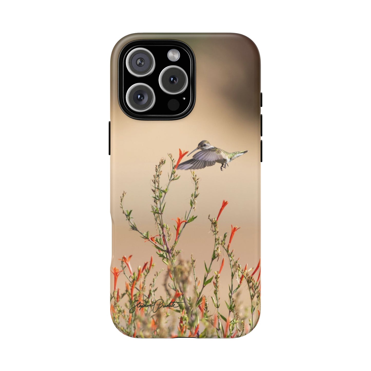 Phone Tough Case -- Hummingbird at Red Flowers