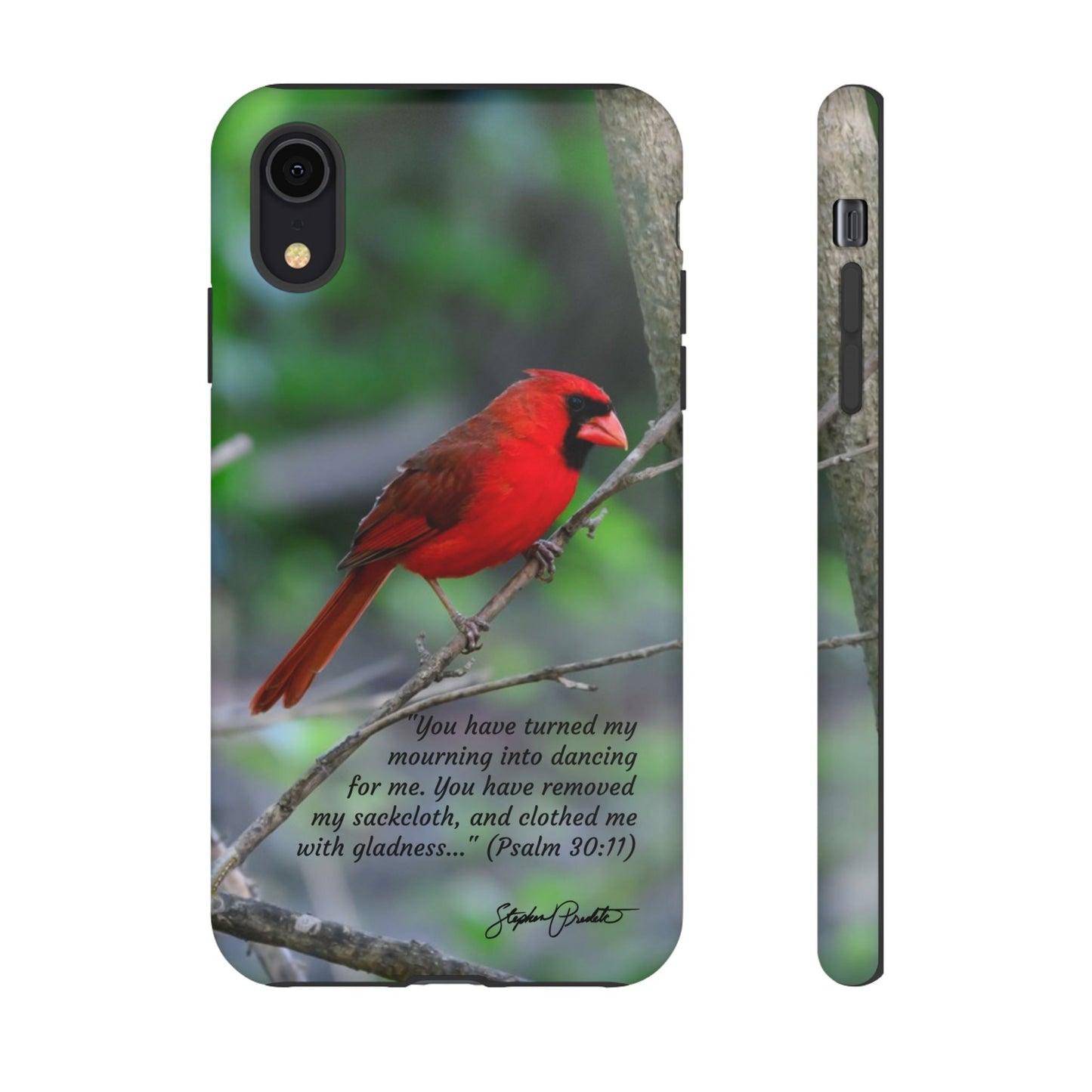 Phone Tough Case - Northern Cardinal 2 with Verse Psalm 30:11