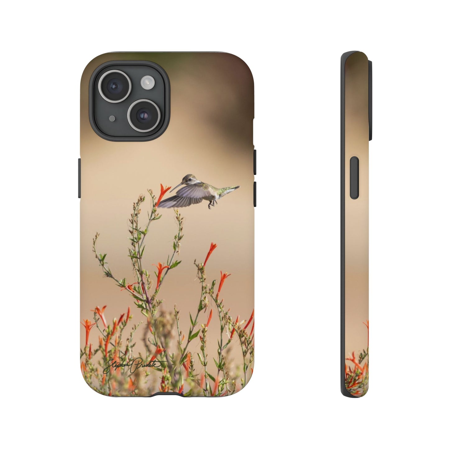 Phone Tough Case -- Hummingbird at Red Flowers