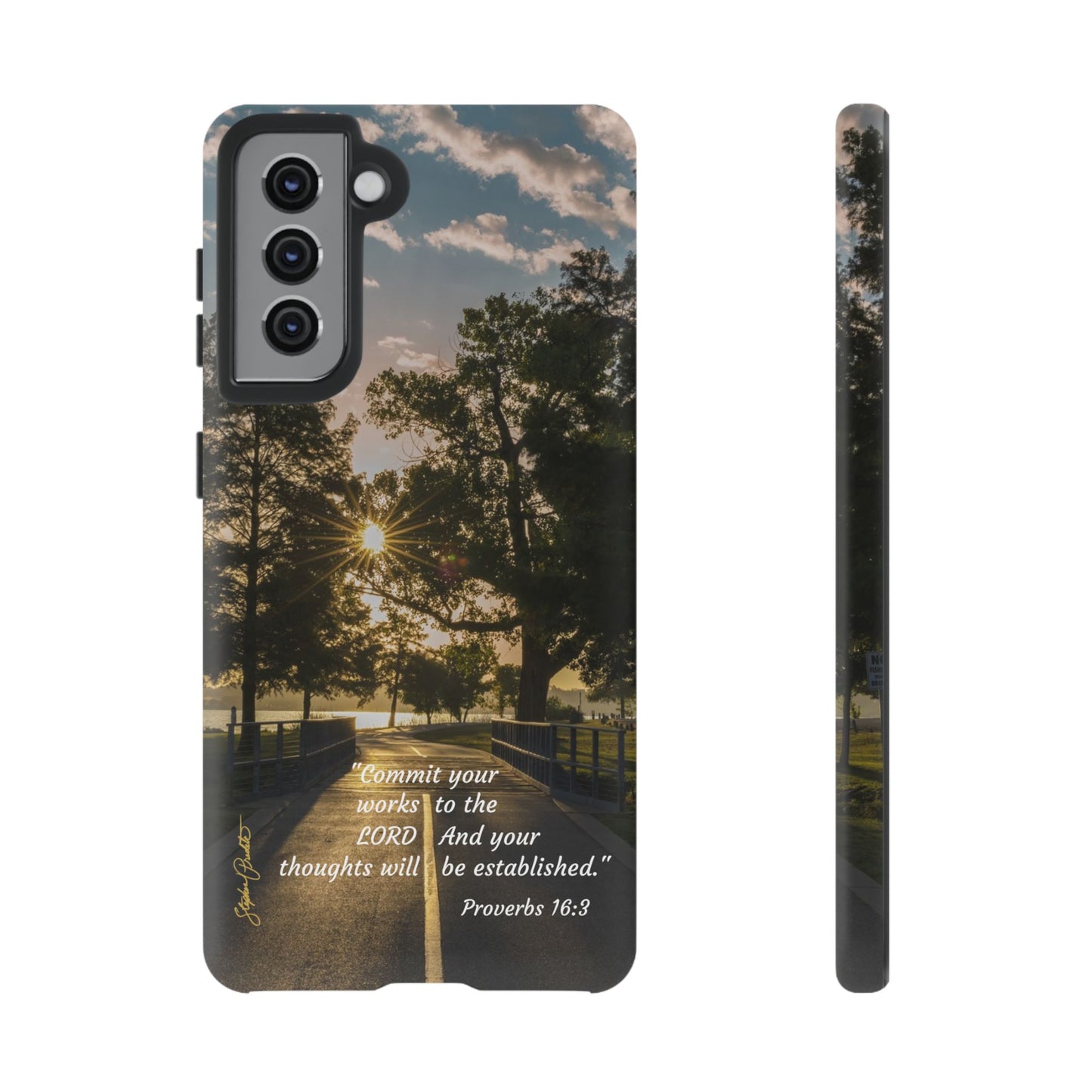 Phone Tough Case -- Prov. 16:3 -- Sunrise on the Running Path at White Rock Lake