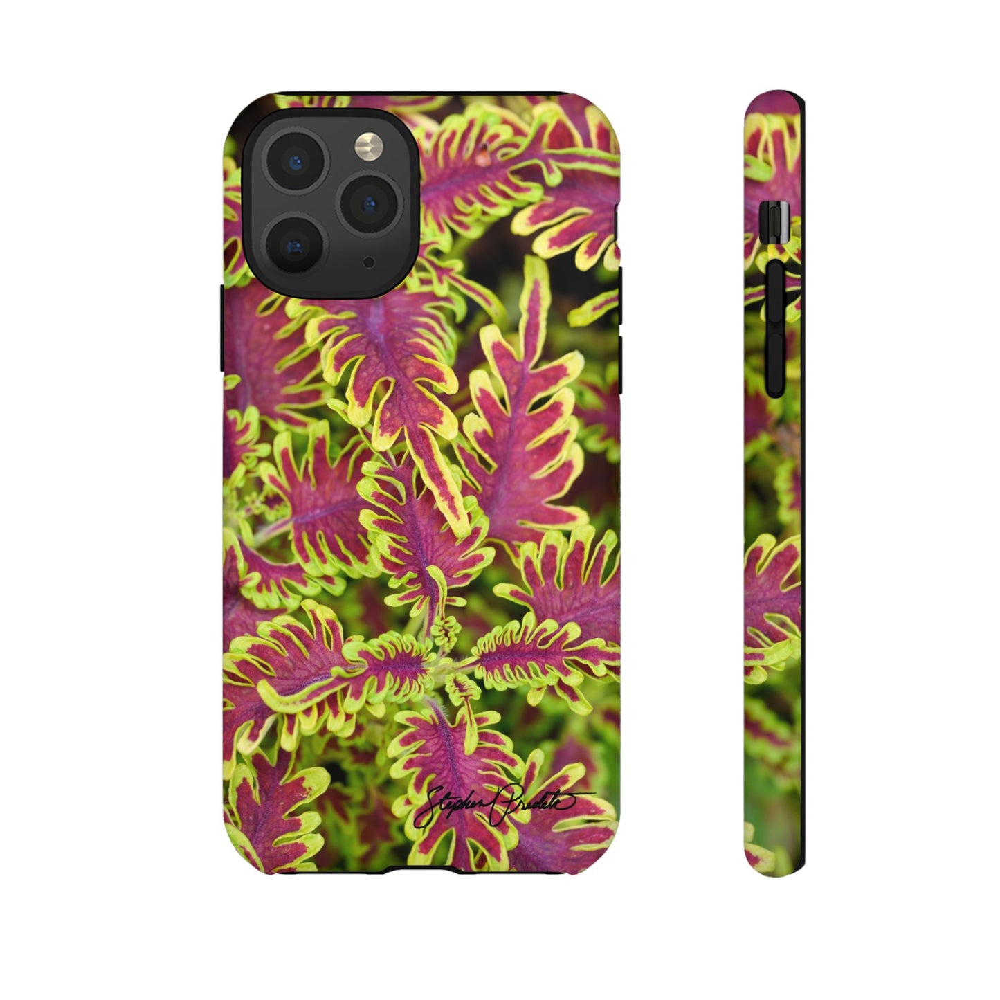 Phone Tough Case — Vibrant Variegated Botanical Design with Coleus Leaves