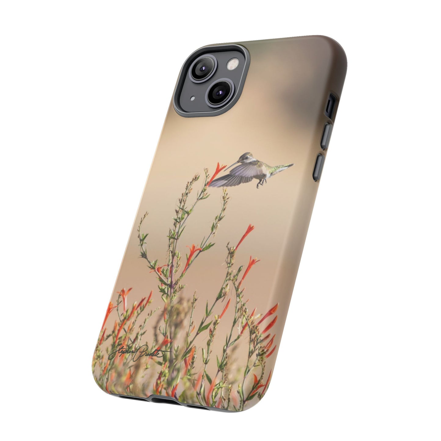Phone Tough Case -- Hummingbird at Red Flowers