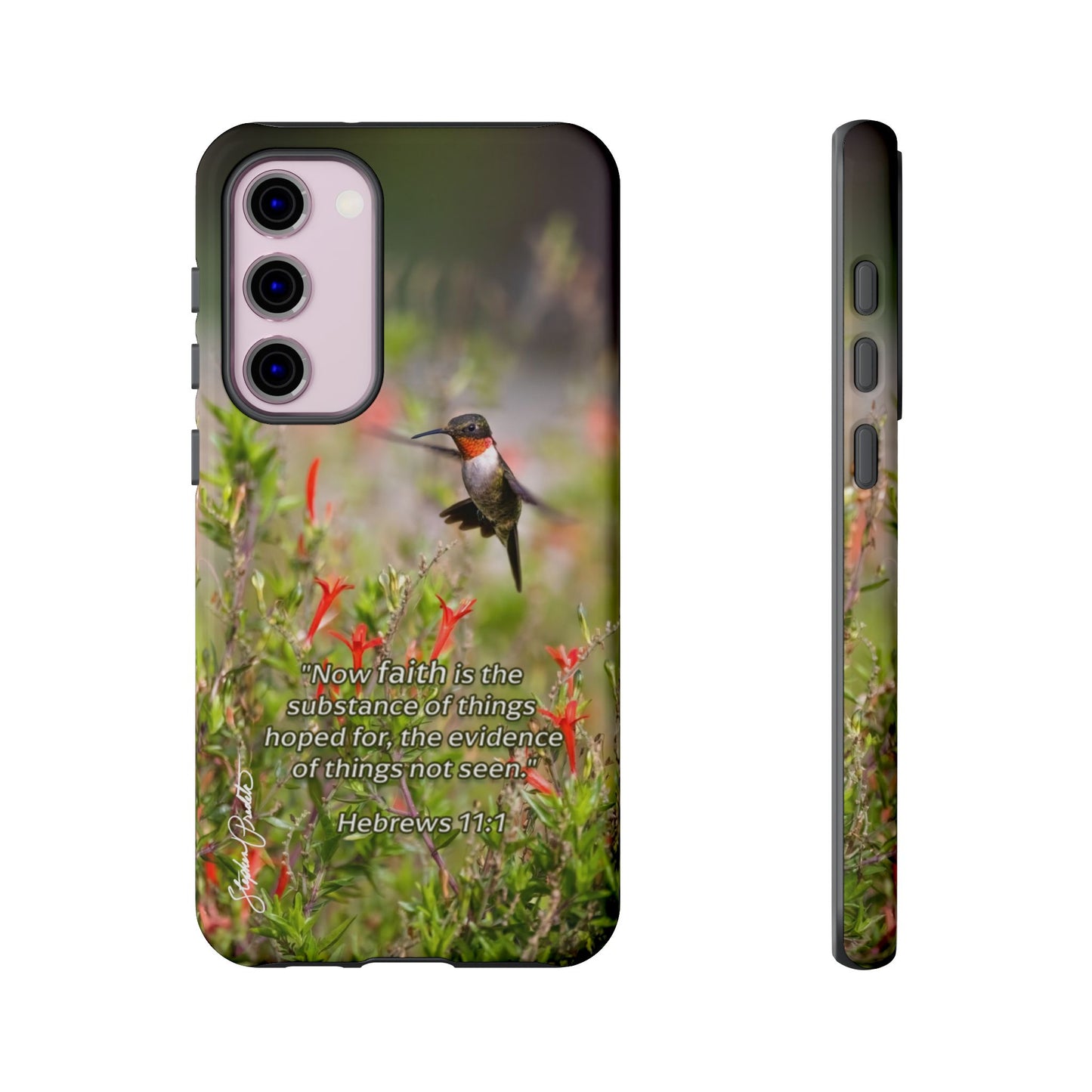 Phone Tough Case -- Heb. 11:1 -- Ruby-throated Hummingbird