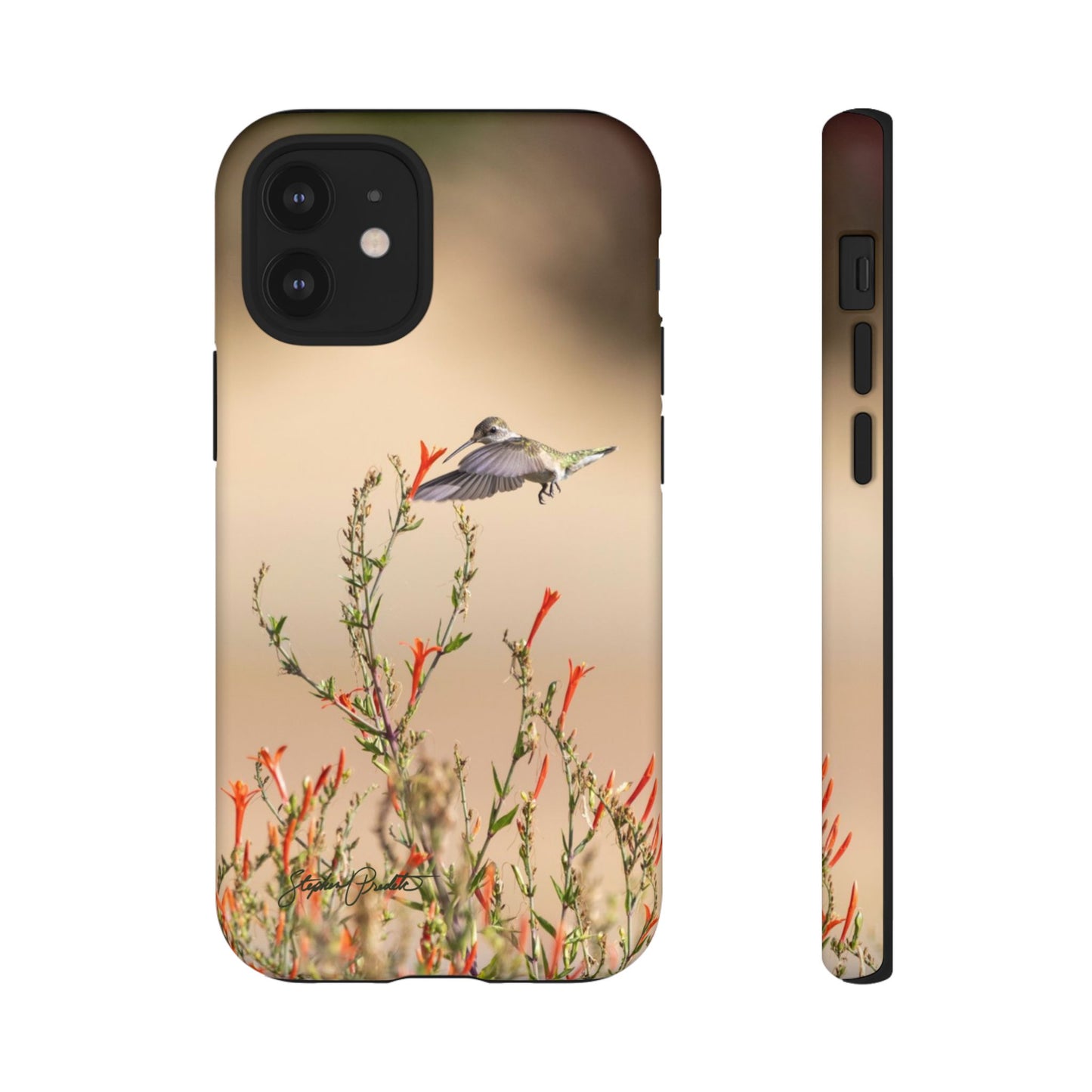 Phone Tough Case -- Hummingbird at Red Flowers