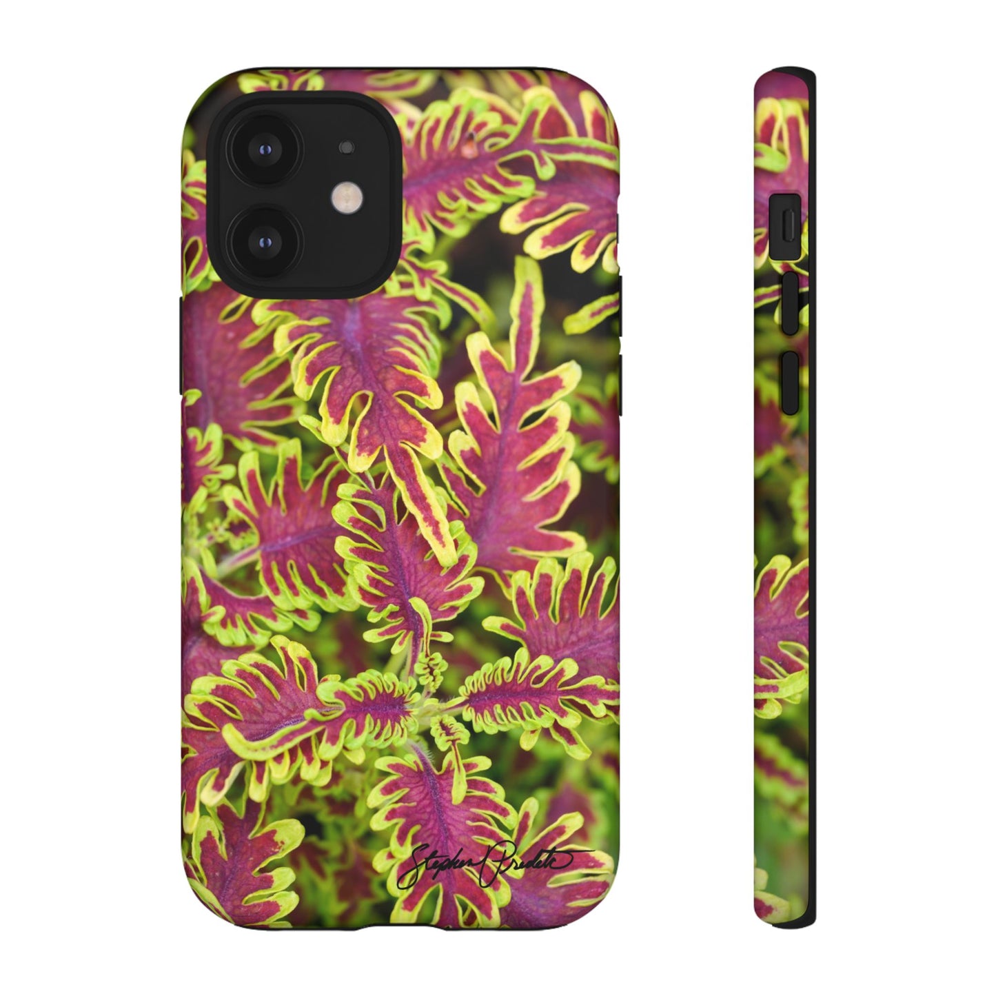 Phone Tough Case — Vibrant Variegated Botanical Design with Coleus Leaves