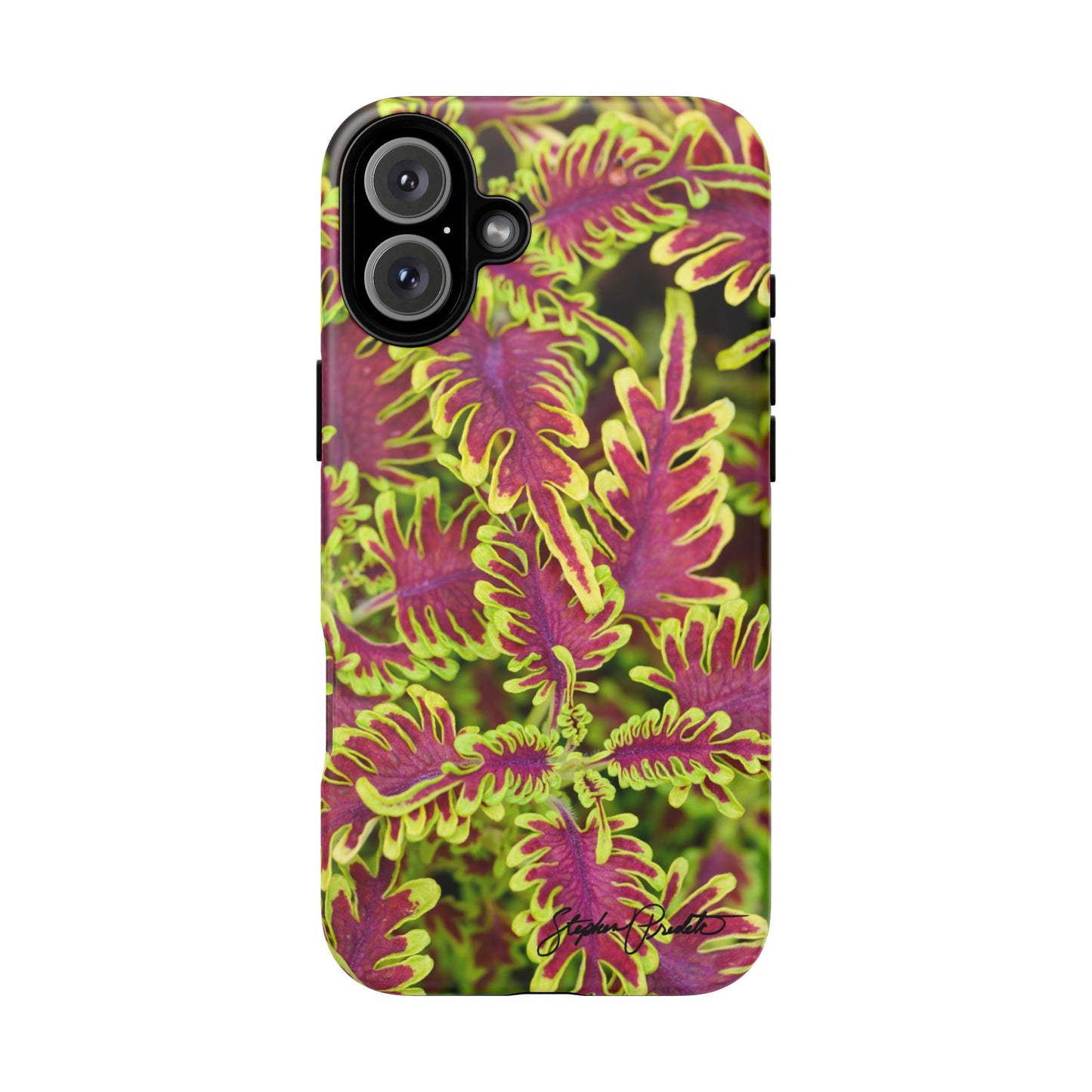 Phone Tough Case — Vibrant Variegated Botanical Design with Coleus Leaves