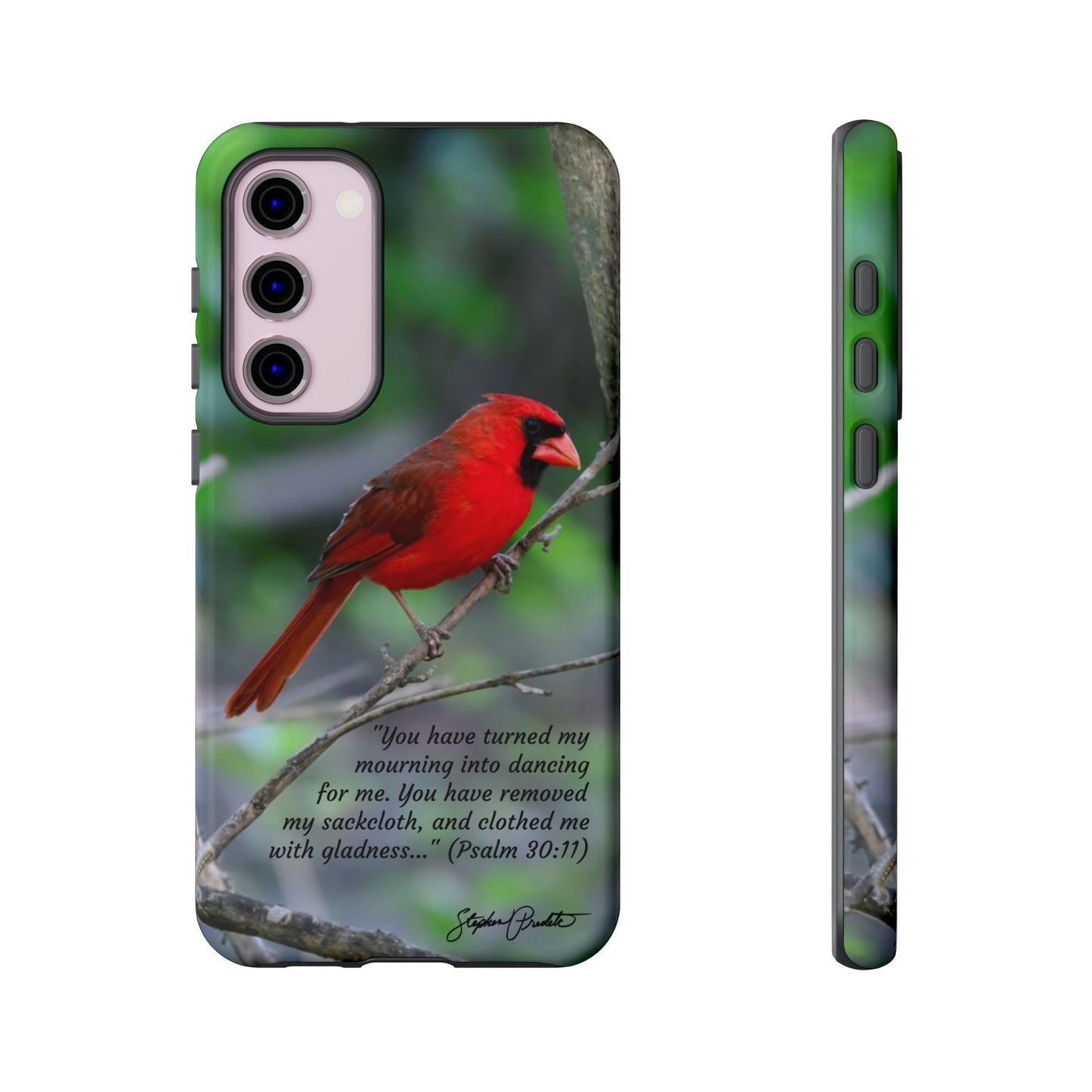 Phone Tough Case - Northern Cardinal 2 with Verse Psalm 30:11