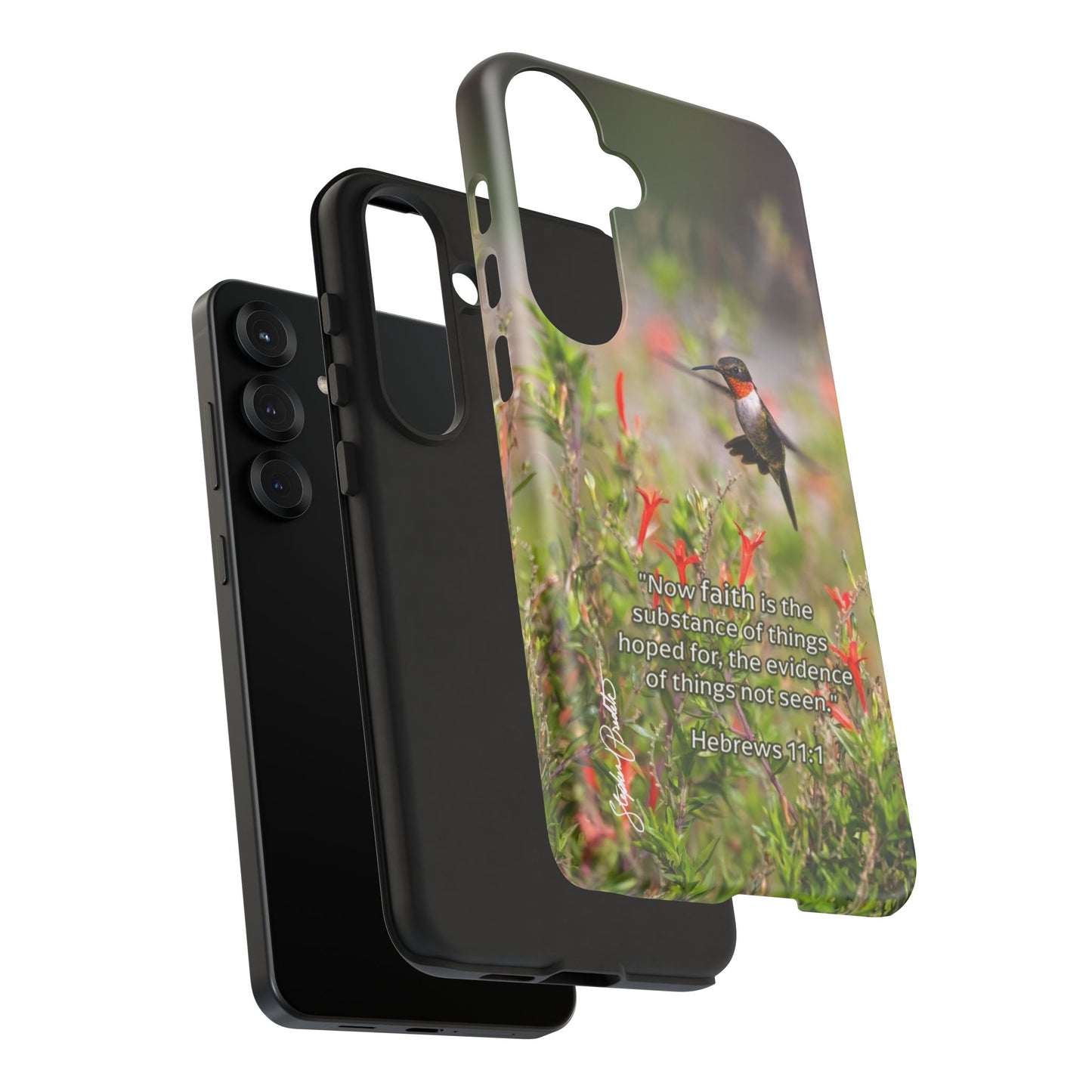 Phone Tough Case -- Heb. 11:1 -- Ruby-throated Hummingbird