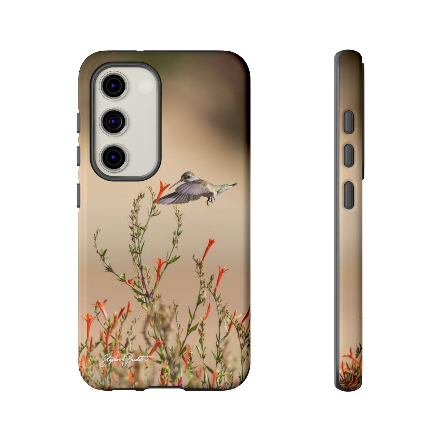 Phone Tough Case -- Hummingbird at Red Flowers