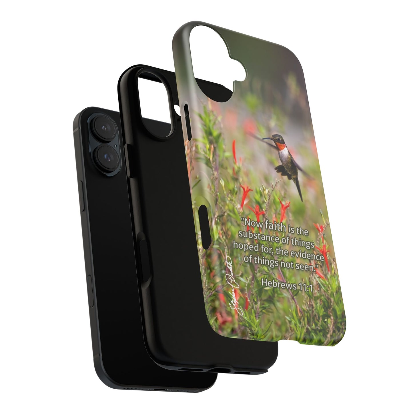 Phone Tough Case -- Heb. 11:1 -- Ruby-throated Hummingbird